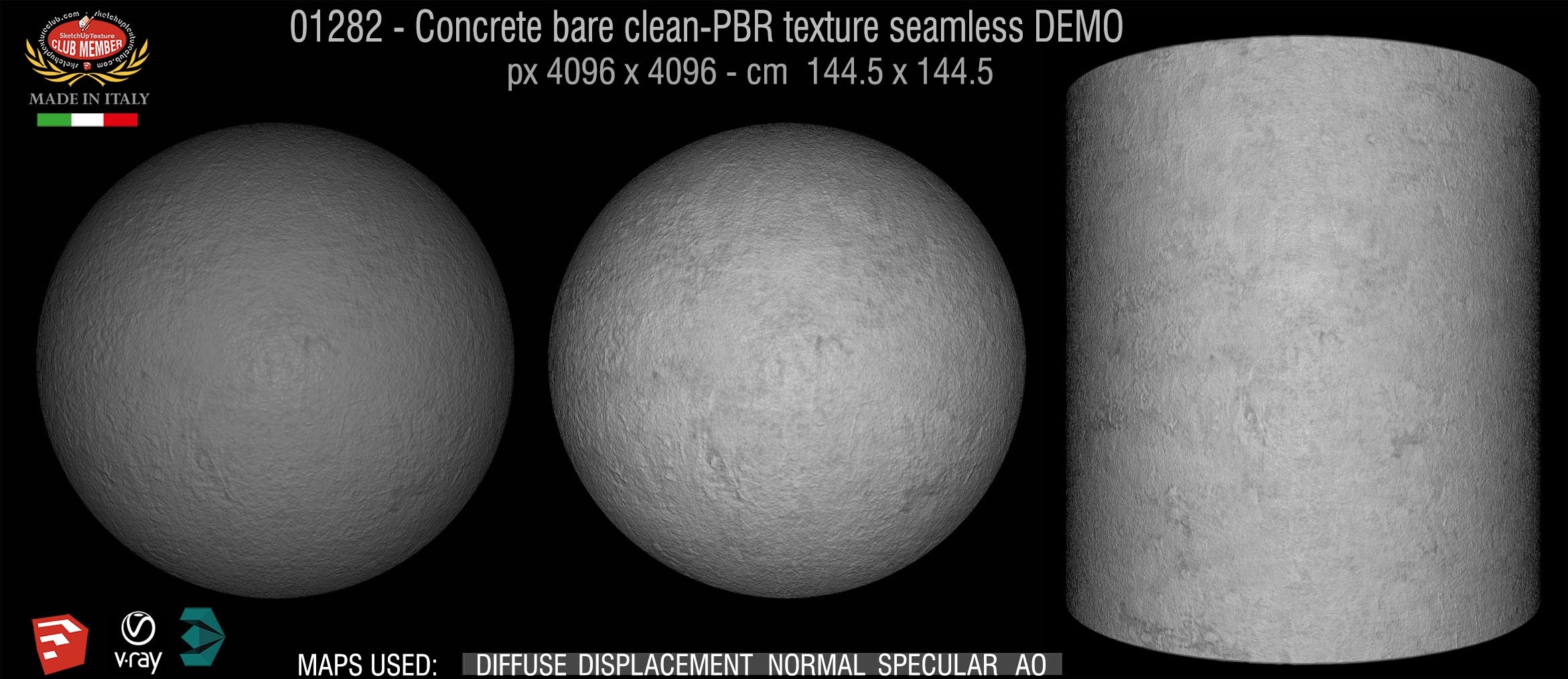 01282 Concrete bare clean-PBR texture seamless DEMO