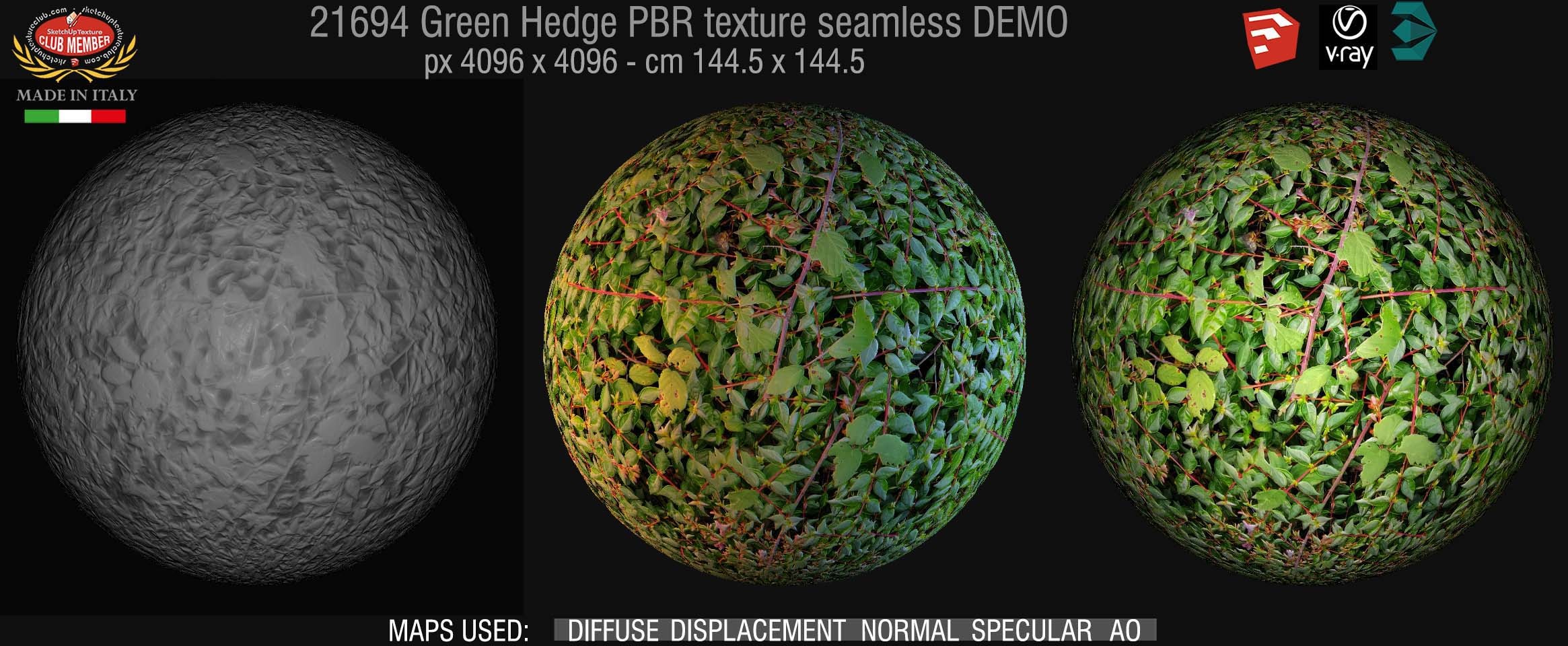 21694 green hedge PBR texture seamless DEMO