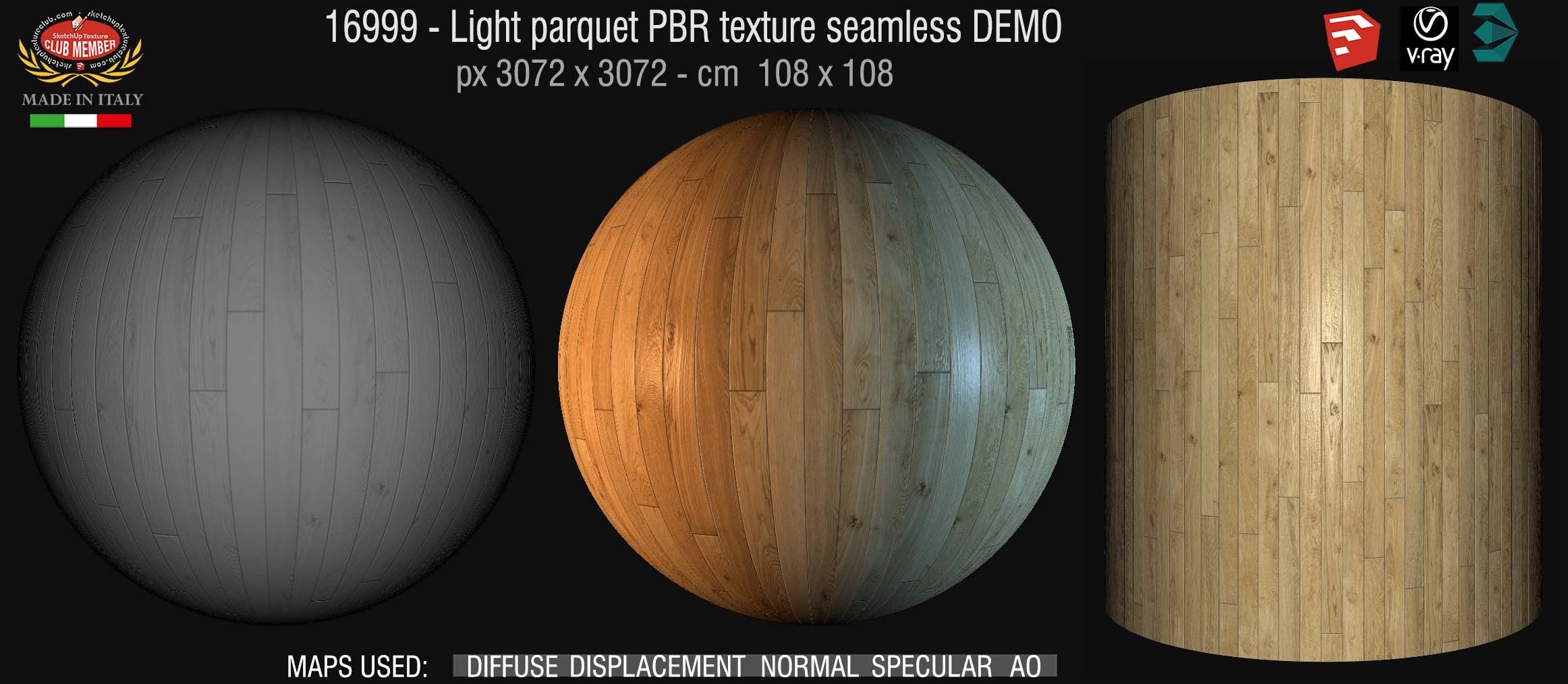 16999 Light parquet PBR texture seamless DEMO