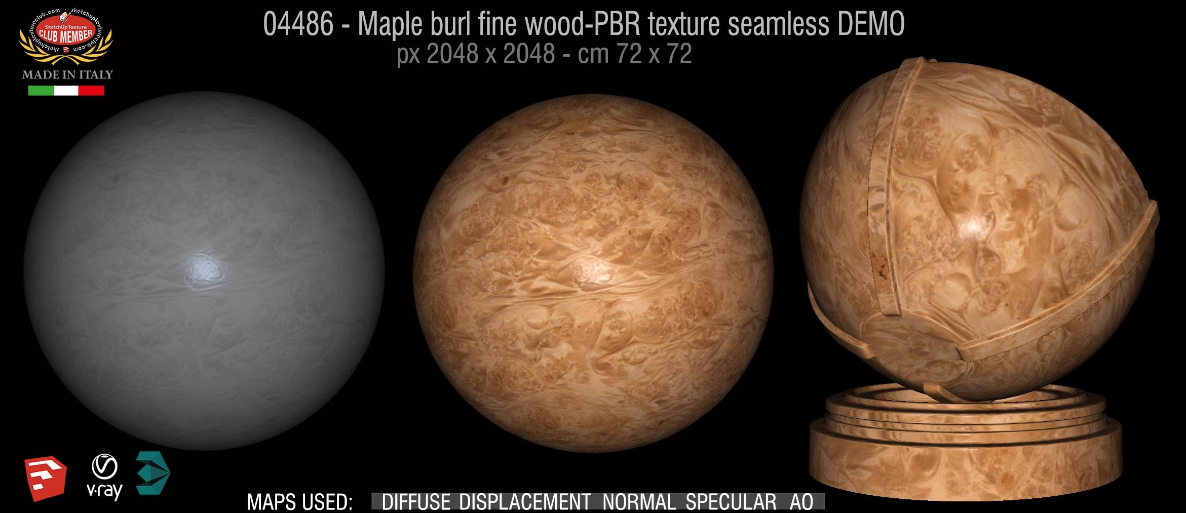 04486 Maple burl fine wood-PBR texture seamless DEMO
