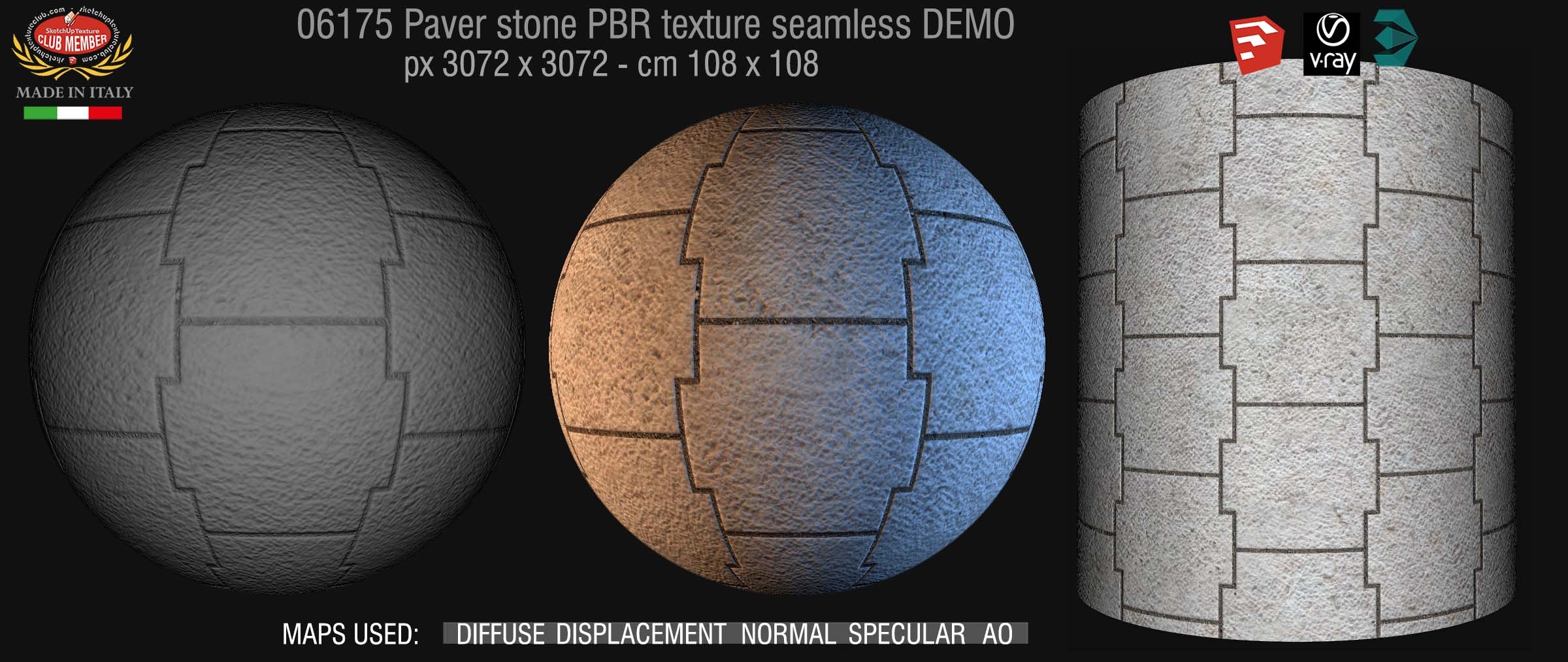 06175 paver stone PBR texture seamless DEMO