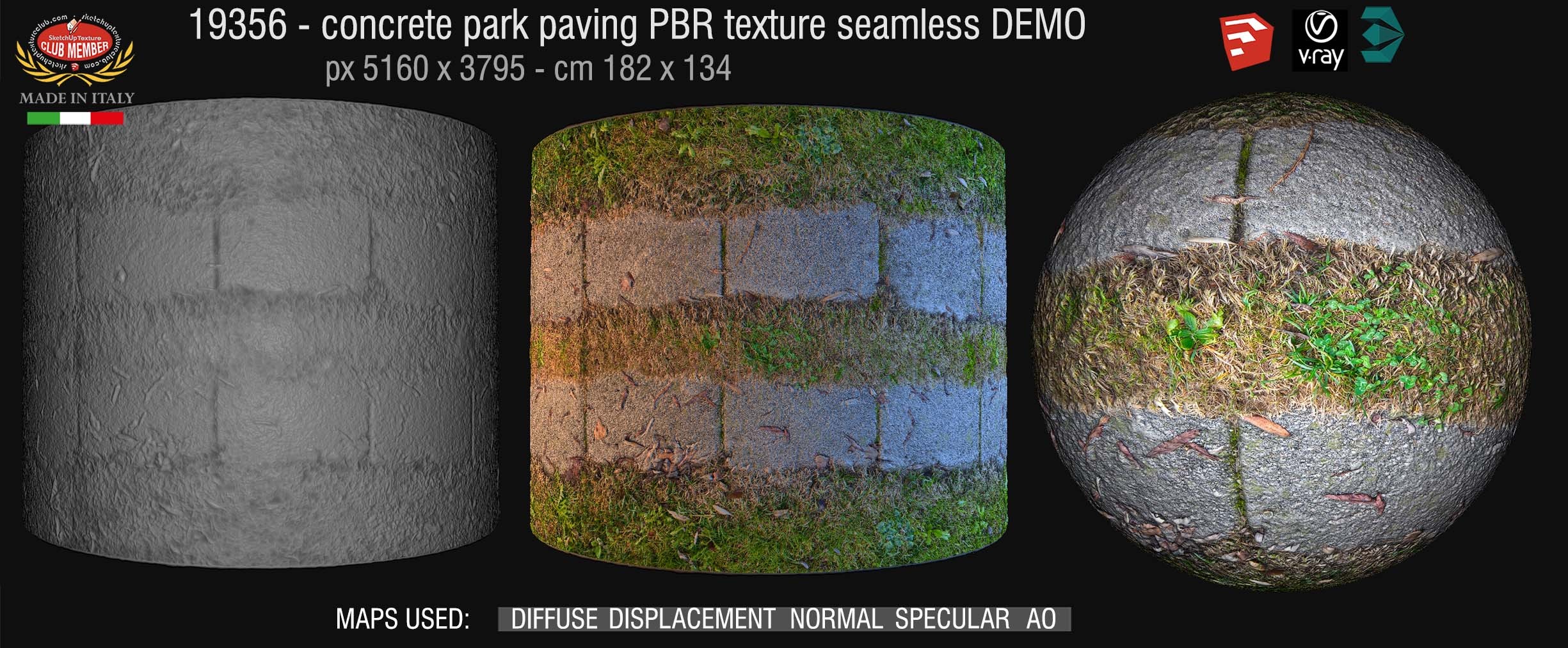 19356 Stone park paving PBR texture seamless seamless DEMO