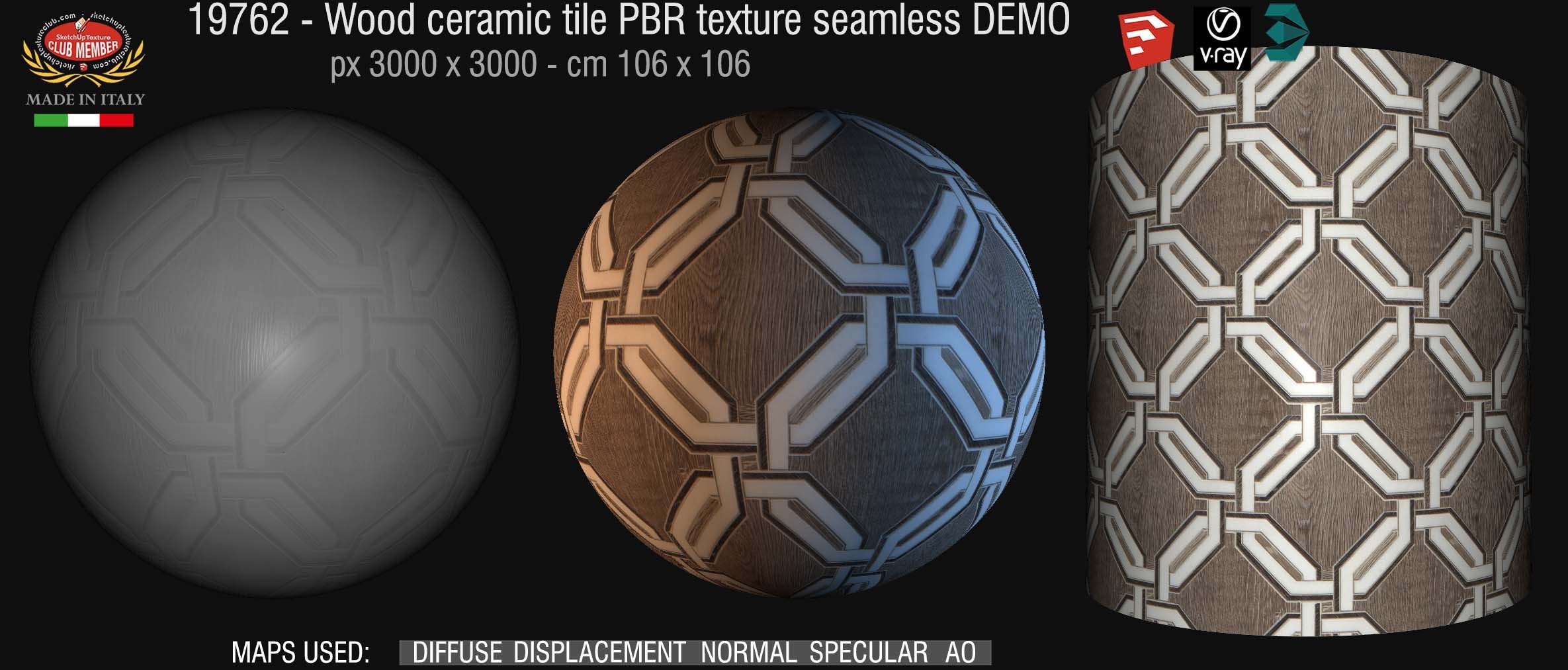 19762 wood ceramic tile PBR texture seamless DEMO