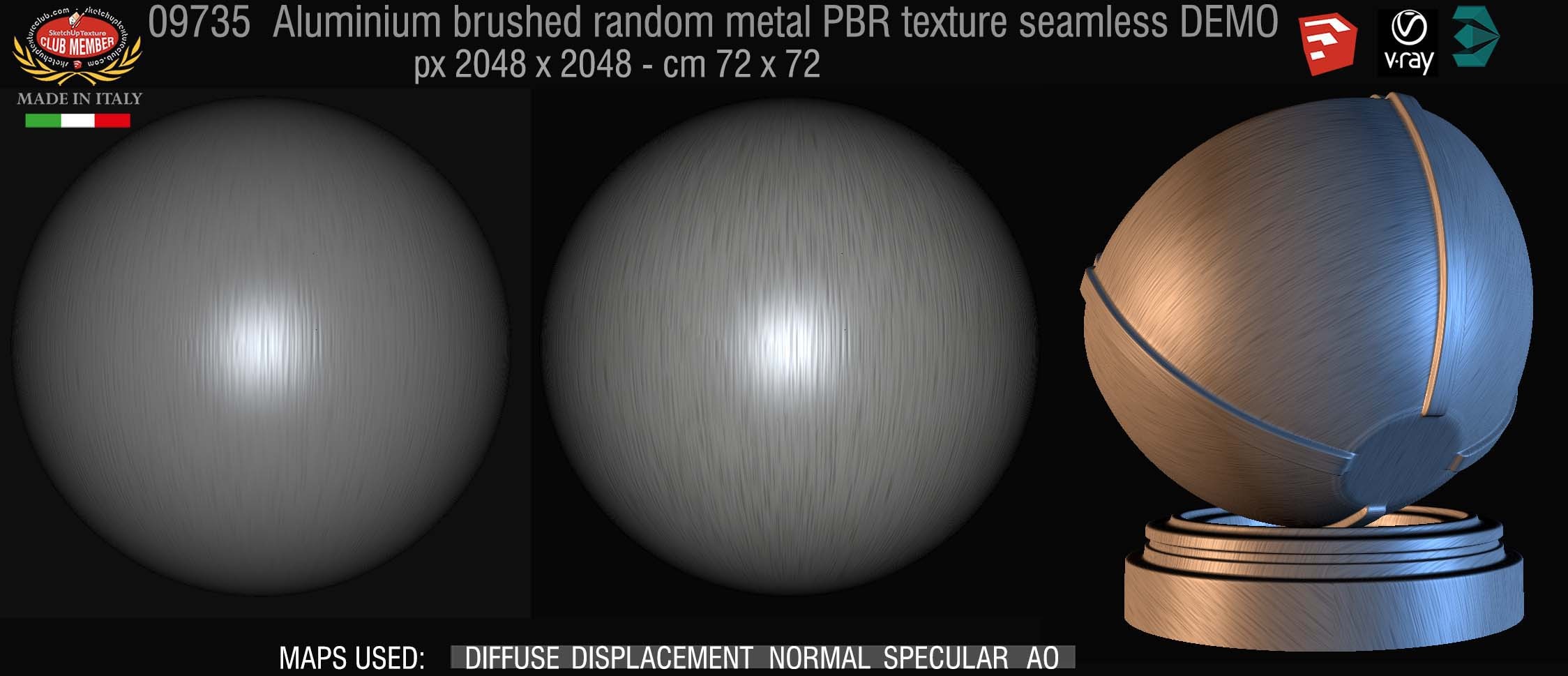 09735 Aluminium brushed random metal PBR texture seamless DEMO