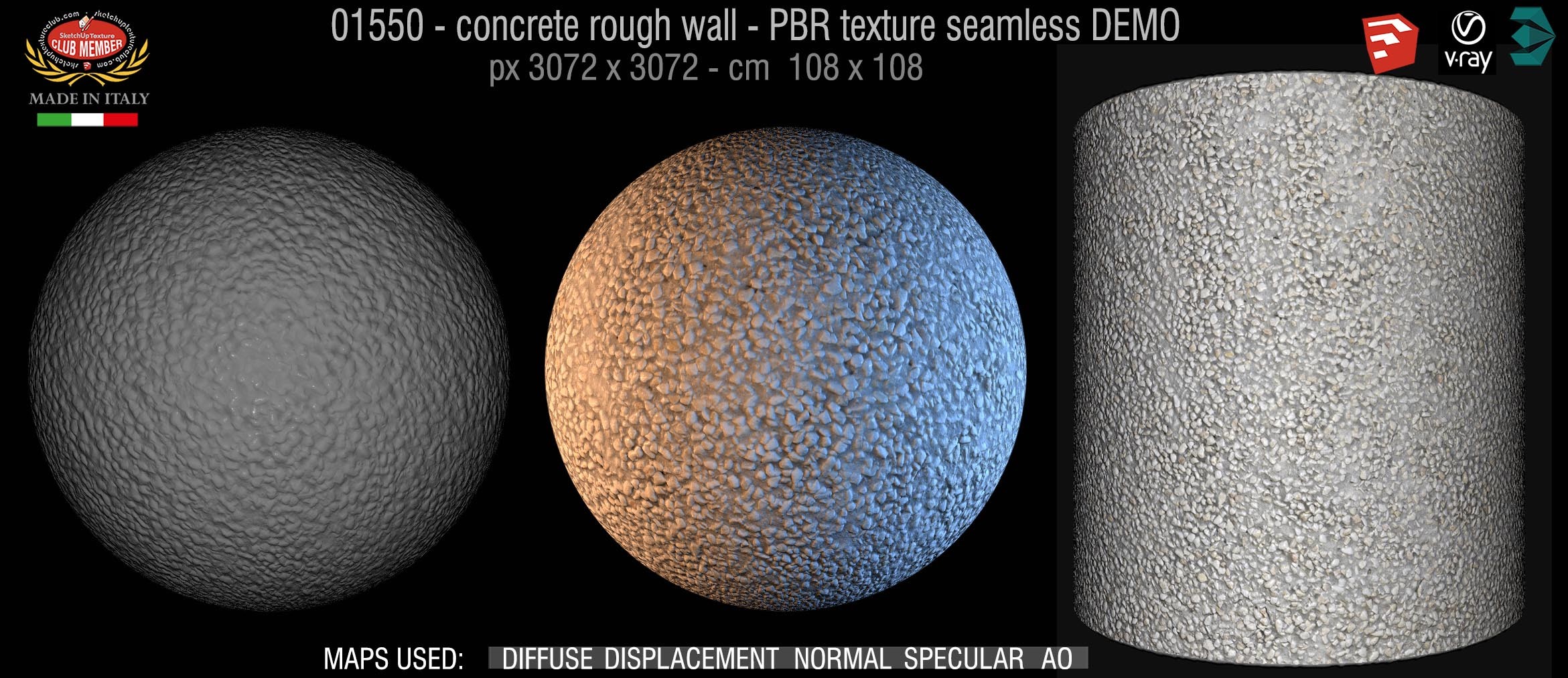 01550 concrete rough wall PBR texture seamless DEMO