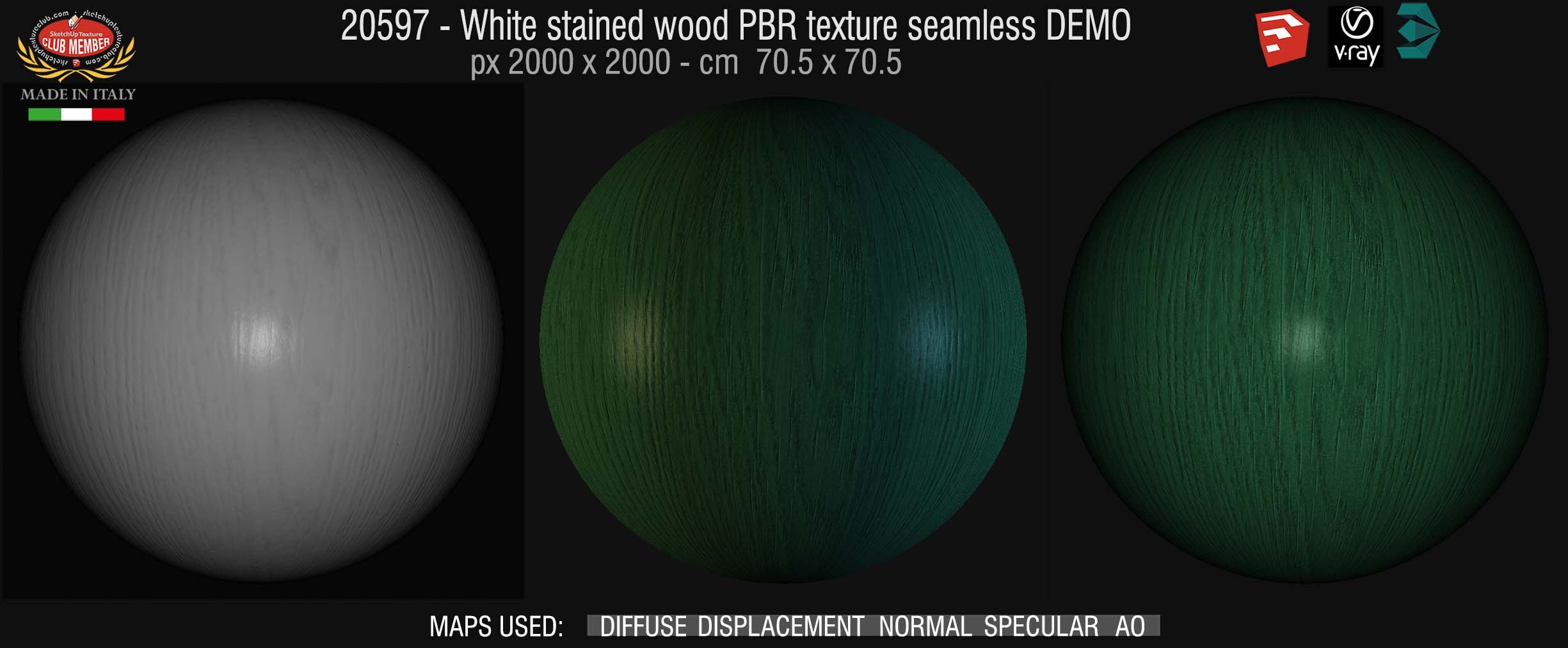 20597 Dark green stained wood PBR texture seamless  DEMO