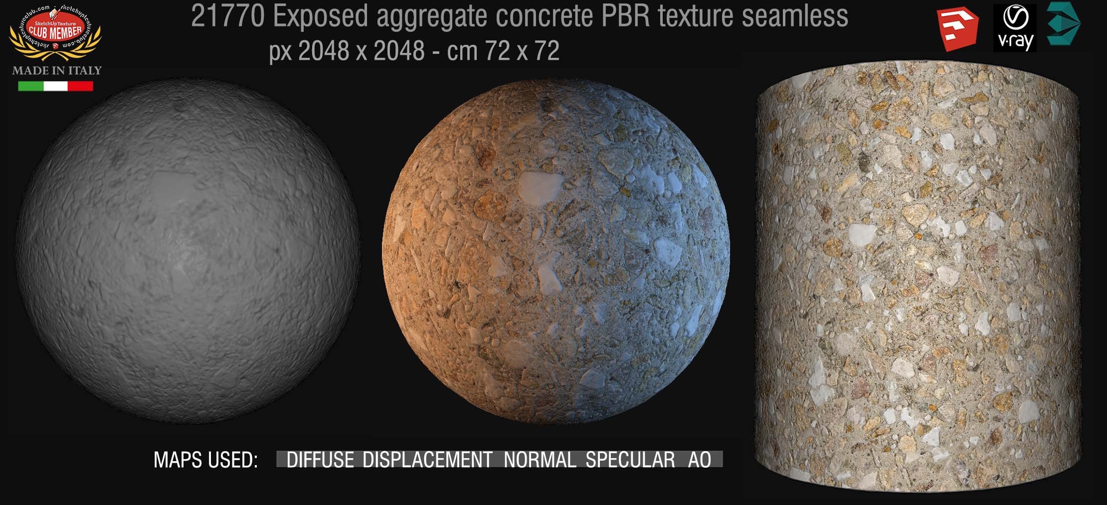 21770 Exposed aggregate concrete PBR texture seamless DEMO