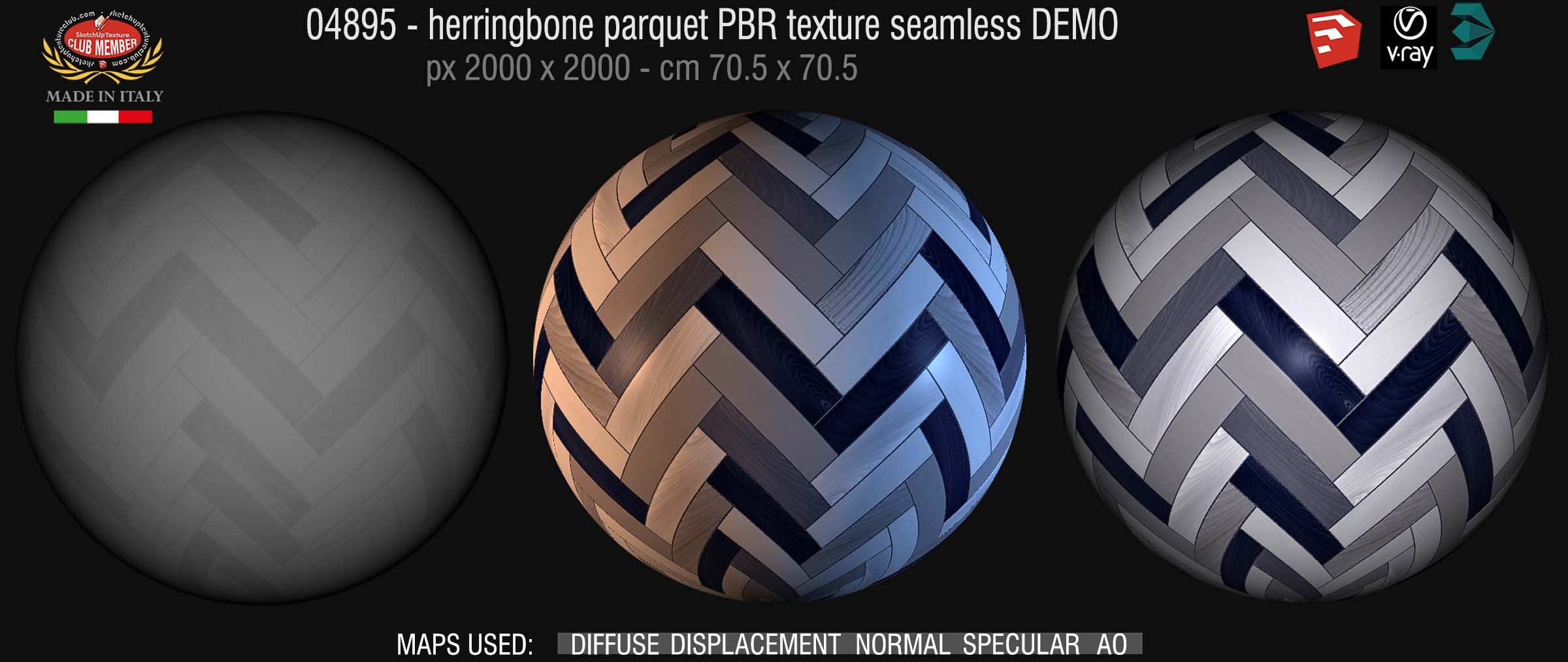 04895 herringbone parquet PBR texture seamless DEMO