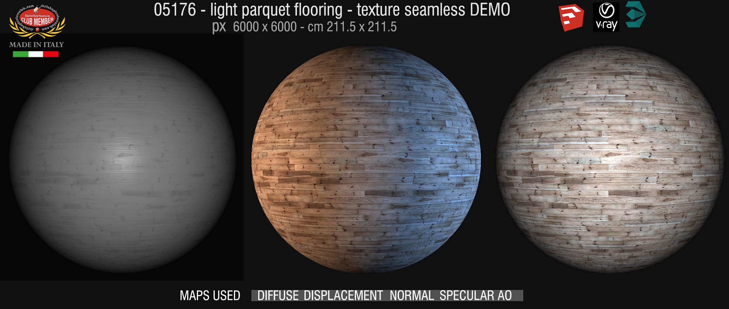 05176 HR Light parquet texture seamless + maps DEMO
