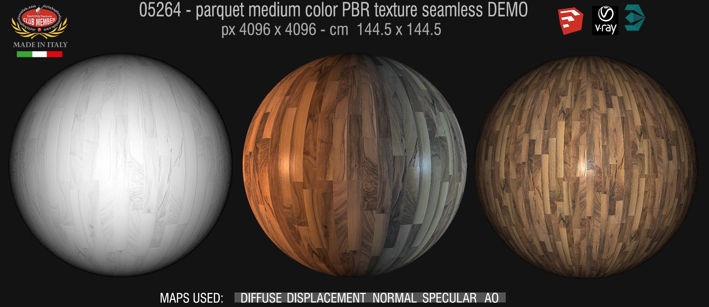 05264 parquet medium color PBR texture seamless DEMO