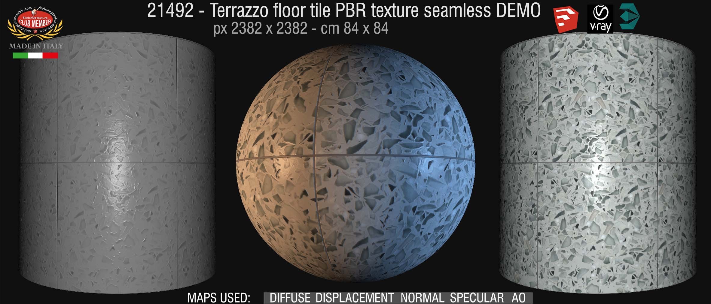 21492 terrazzo floor tile PBR texture seamless DEMO