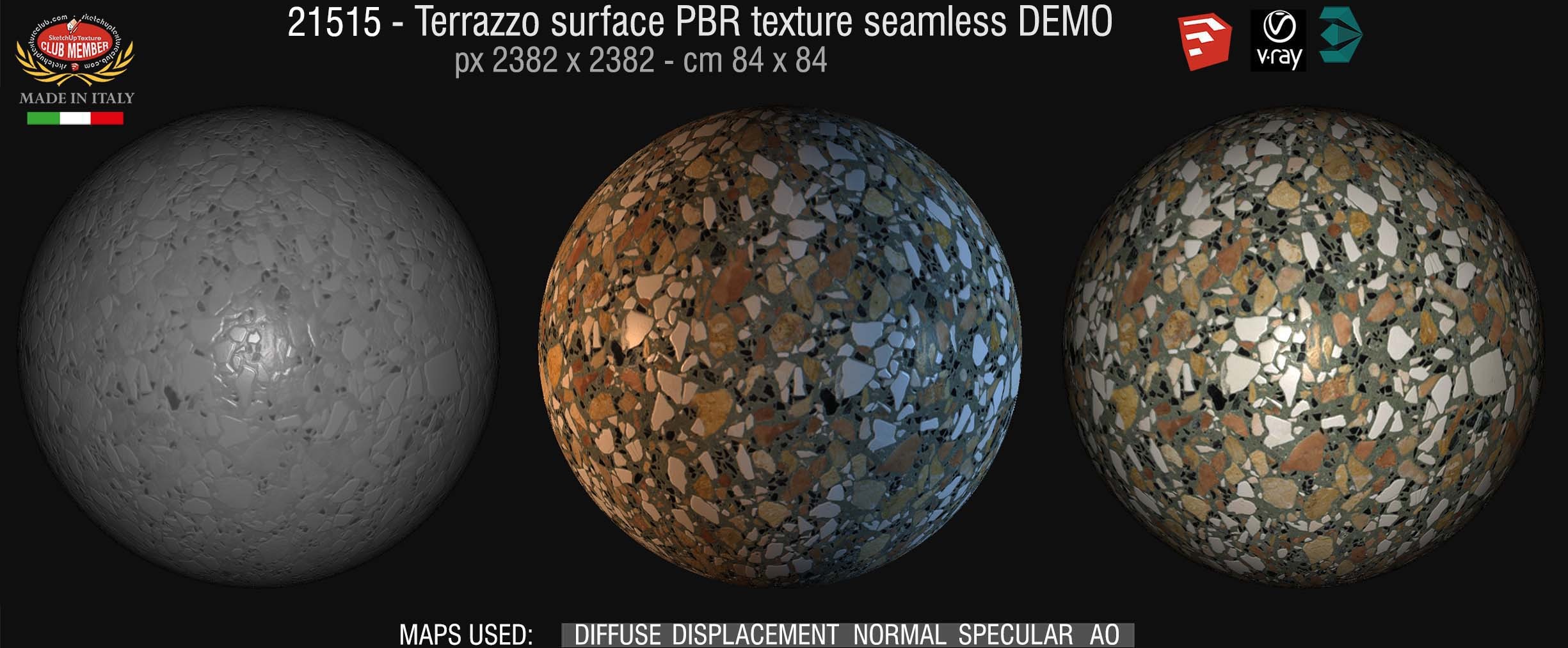 21515 Terrazzo surface PBR texture seamless DEMO