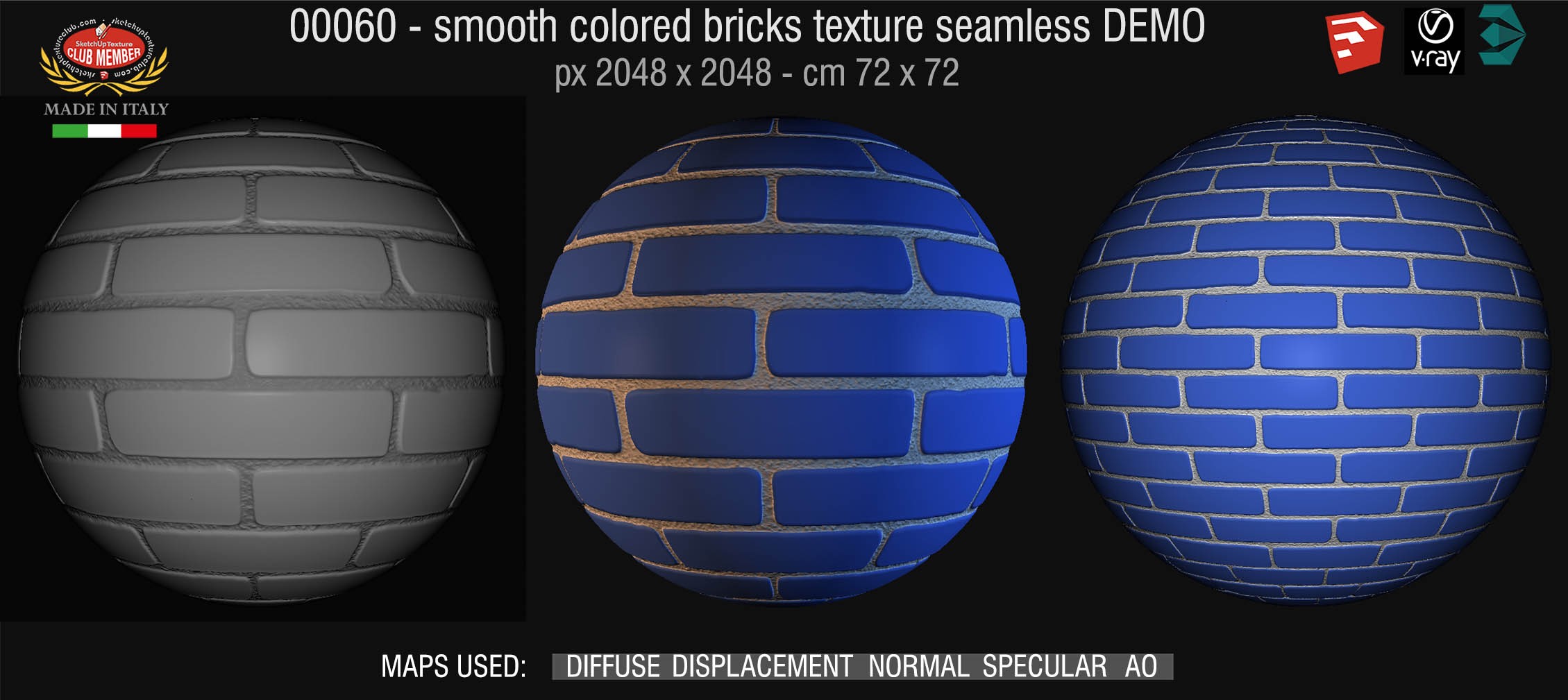 00060 smooth colored bricks texture seamless + maps DEMO