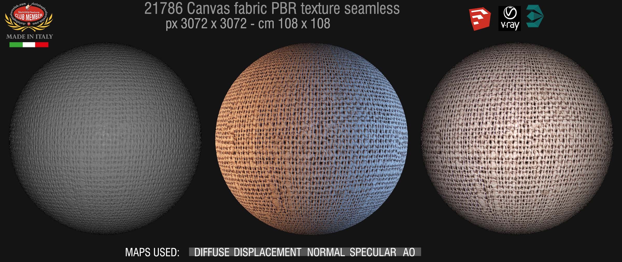 21786 Canvas fabric PBR texture seamless DEMO