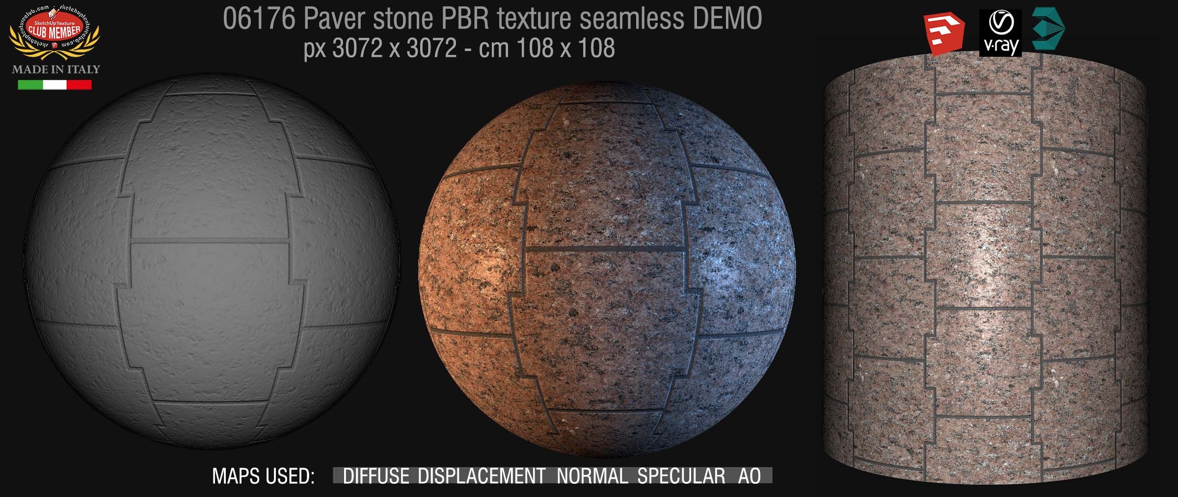 06176 paver stone PBR texture seamless DEMO