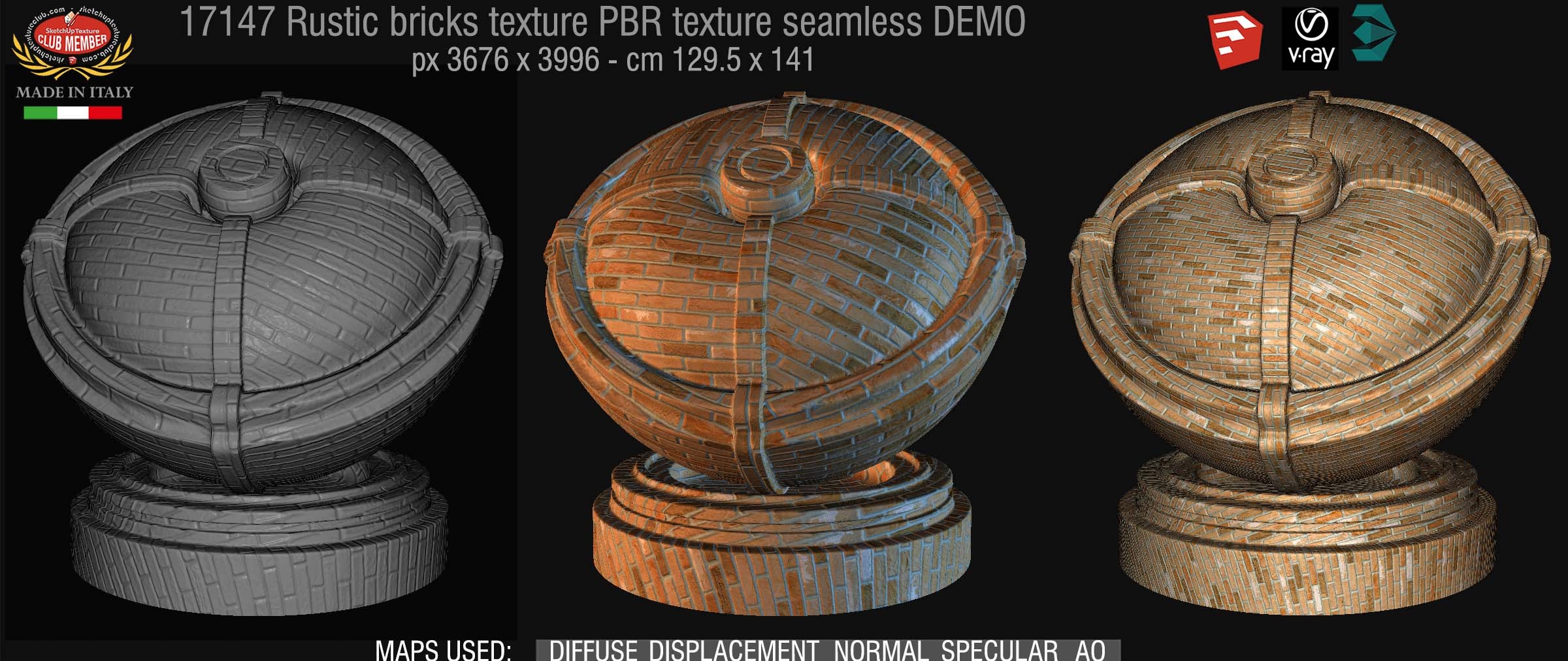 17147 Rustic bricks texture seamless DEMO