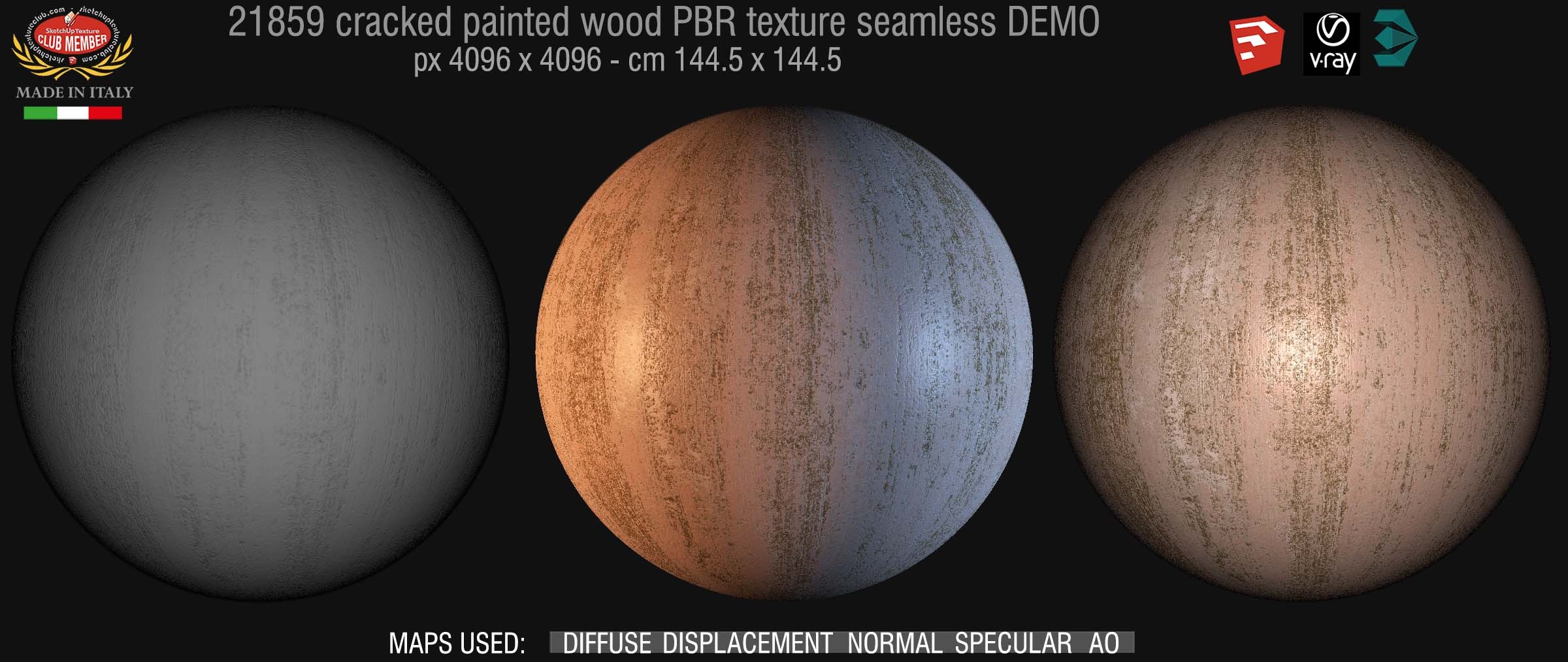21859 cracked painted wood PBR texture seamless DEMO