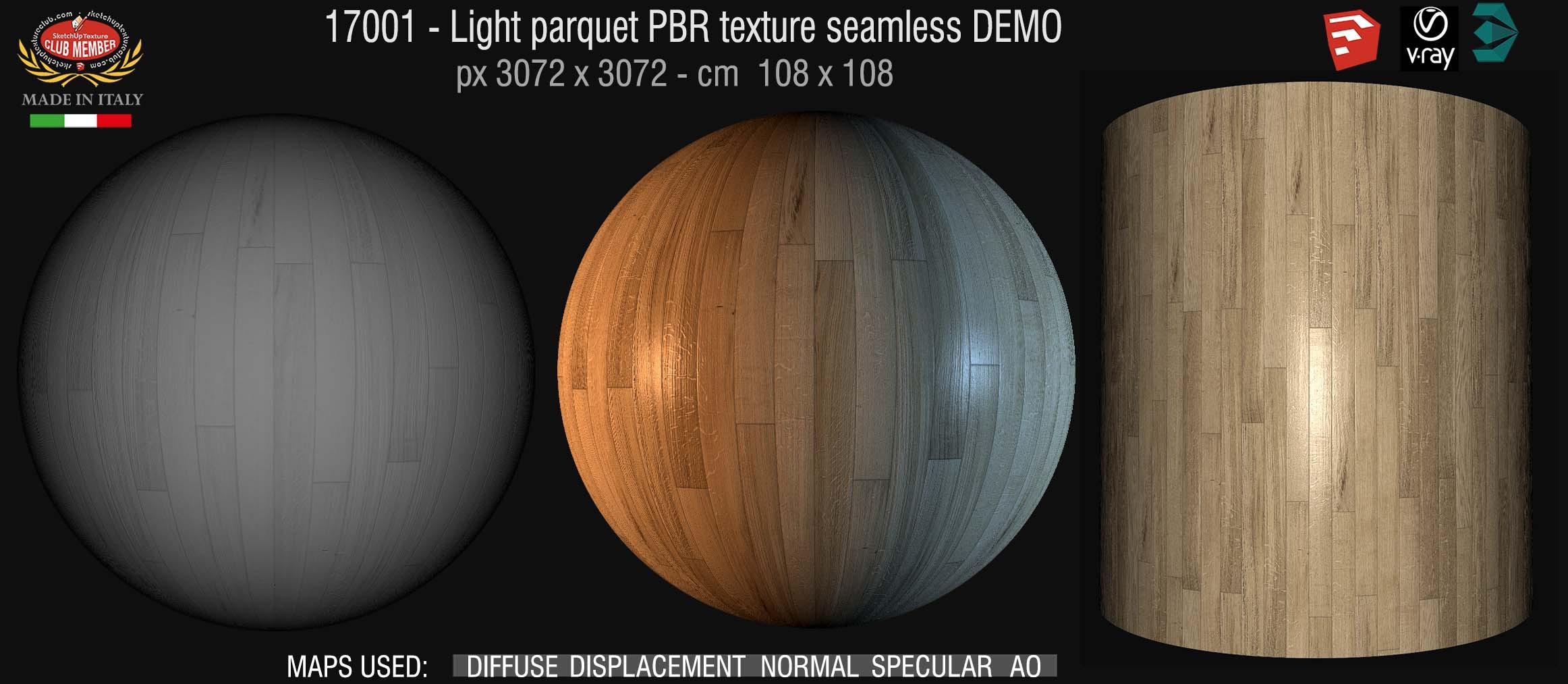 17001 Light parquet PBR texture seamless DEMO