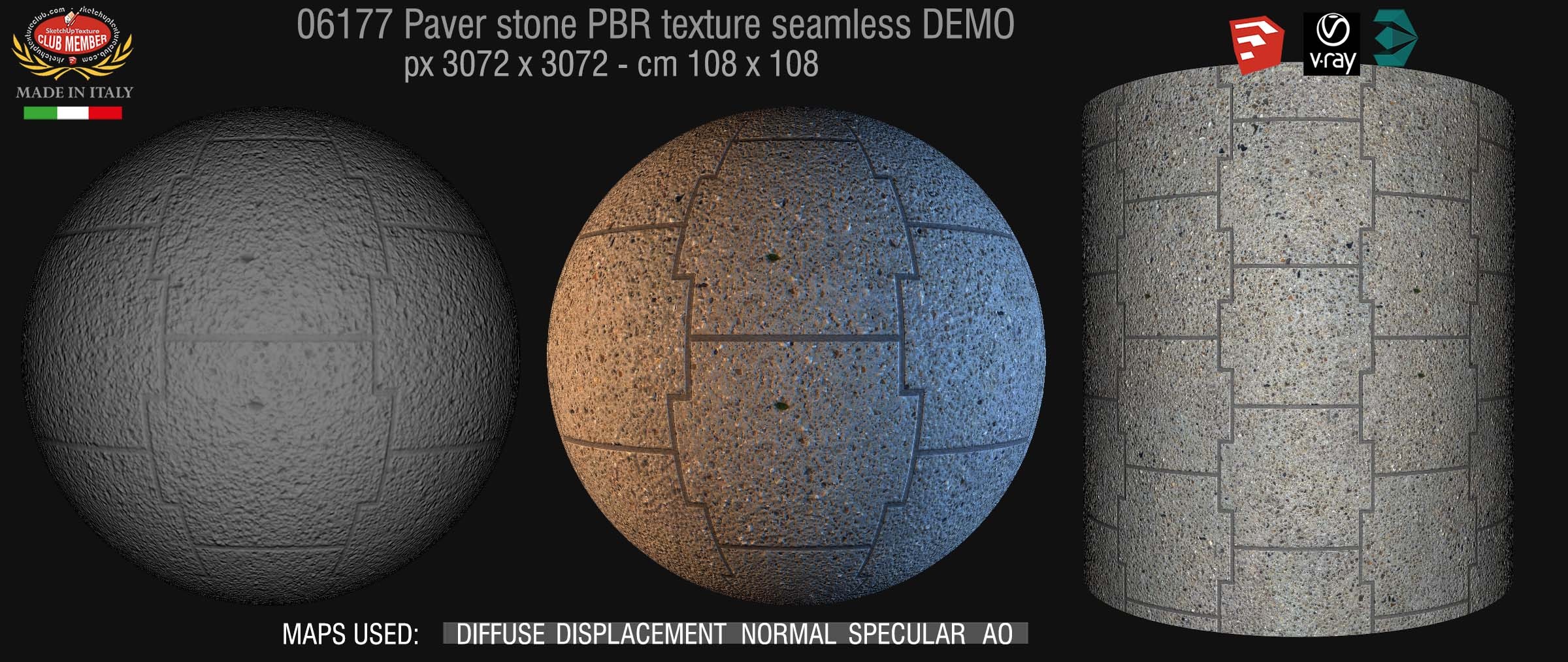 06177 paver stone PBR texture seamless DEMO