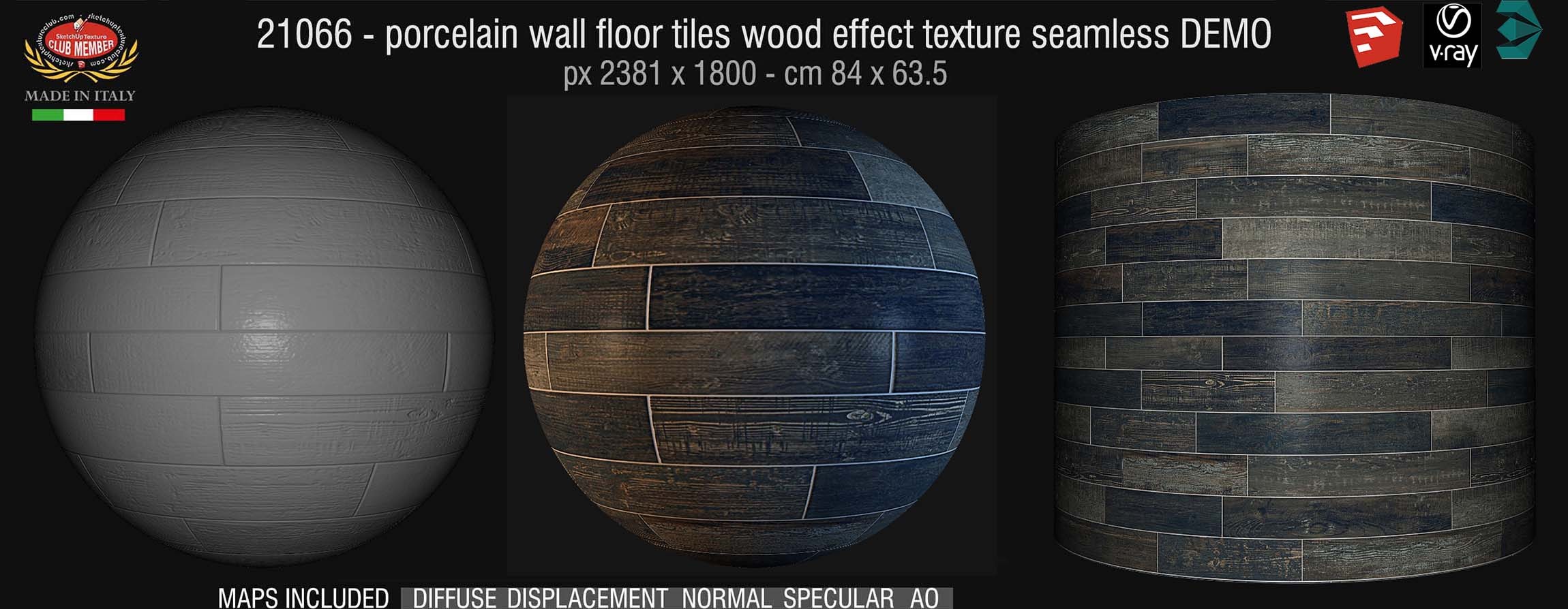 1066 Porcelain wall floor tiles wood effect PBR texture seamless DEMO