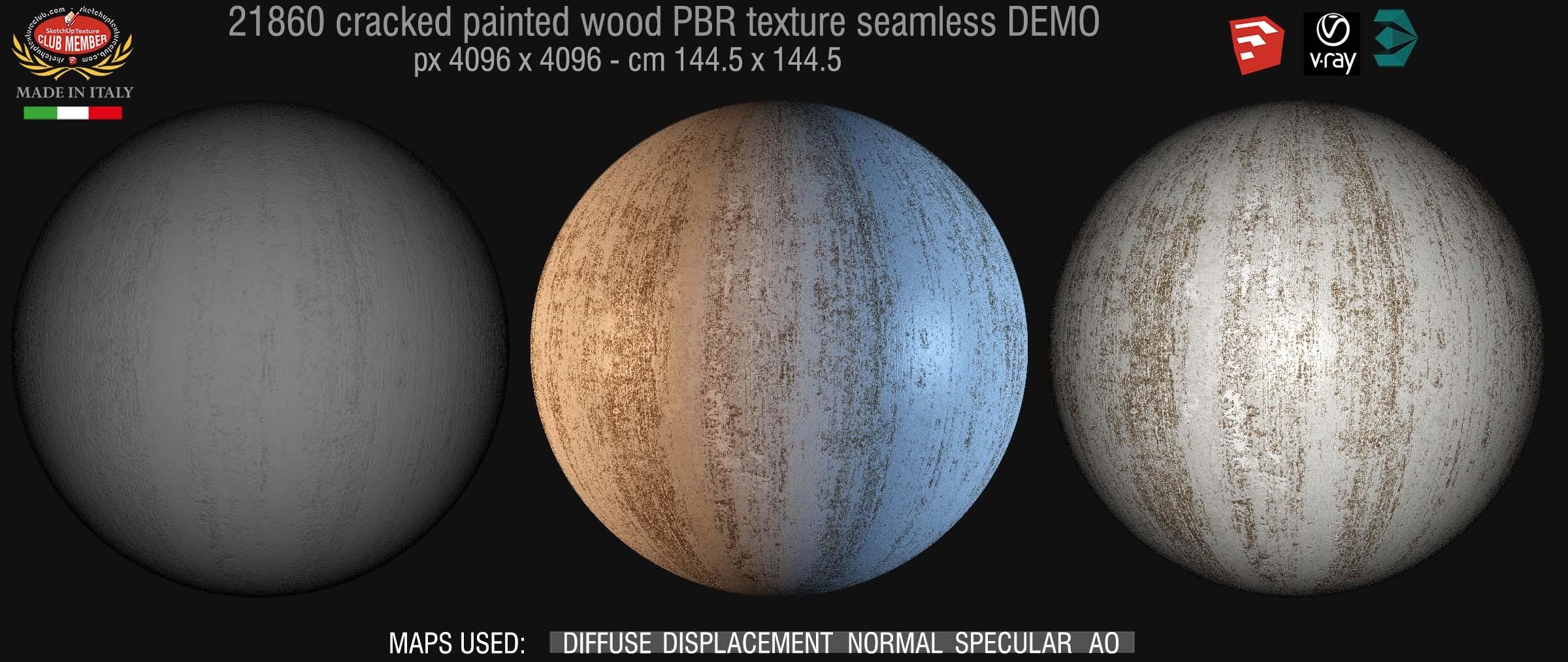 21860 cracked painted wood PBR texture seamless DEMO
