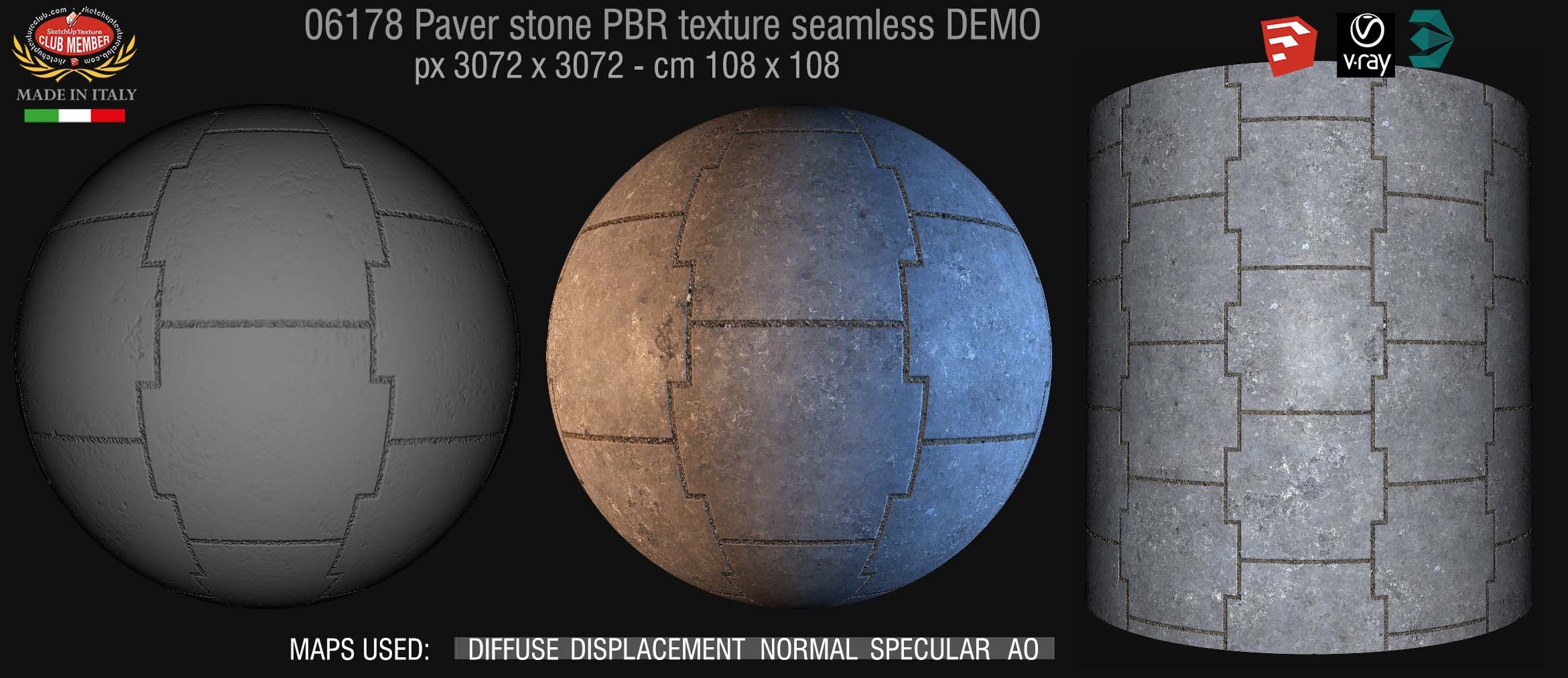 06178 paver stone PBR texture seamless DEMO