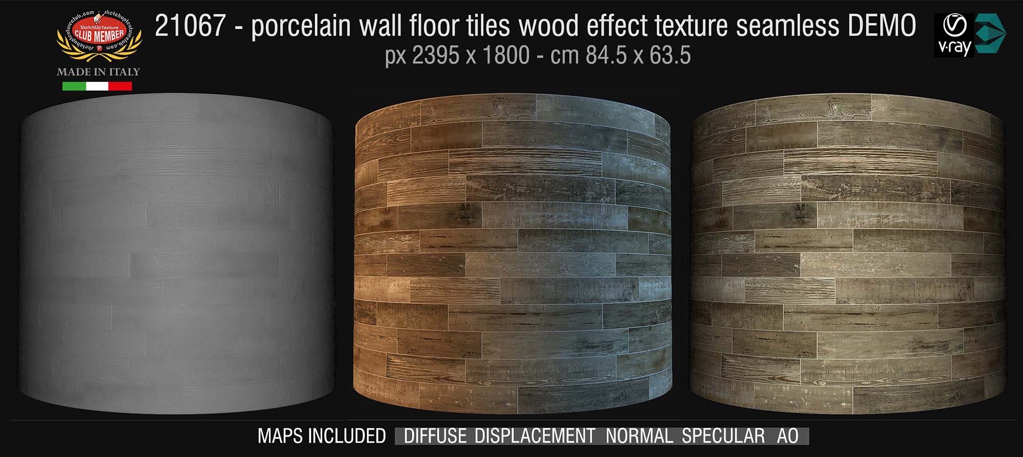 CLICK TO ENLARGE 21067 Porcelain wall floor tiles wood effect texture seamless + maps DEMO