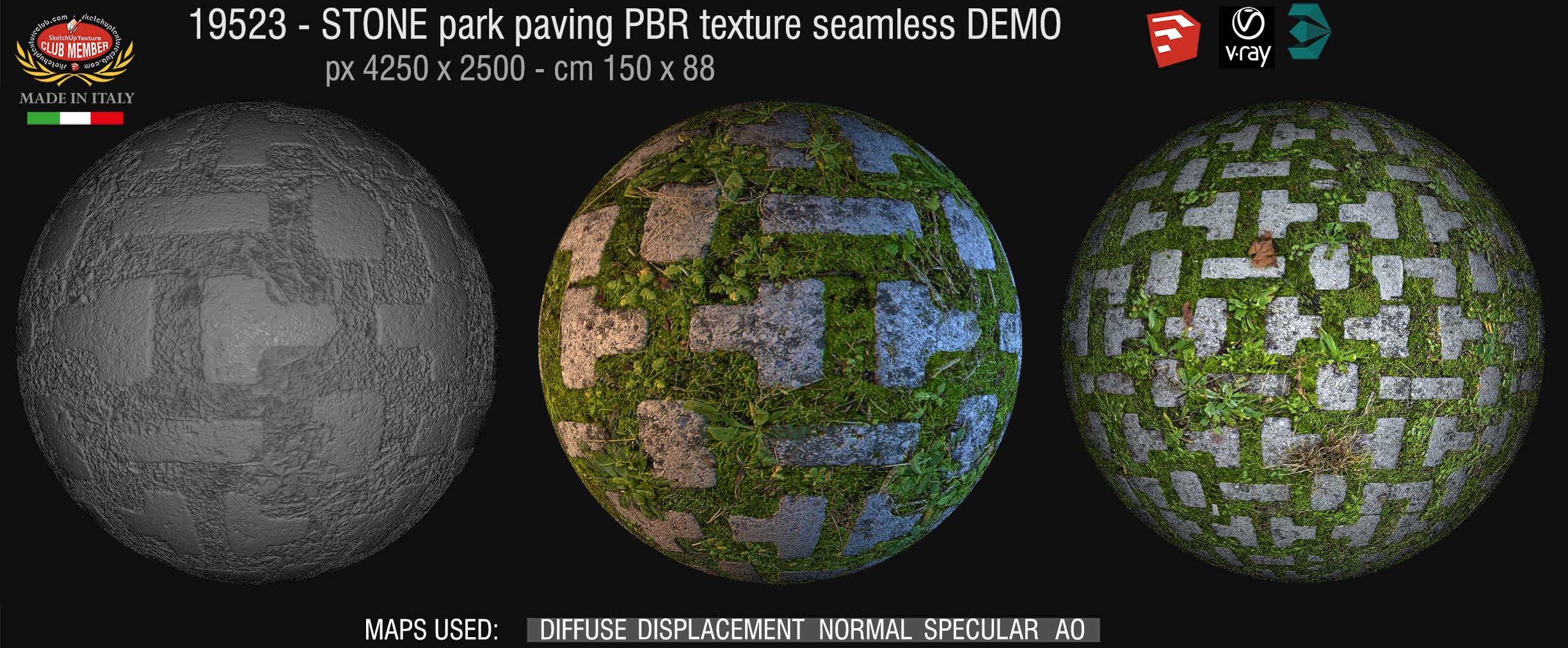 19523 STONE park paving texture seamless DEMO