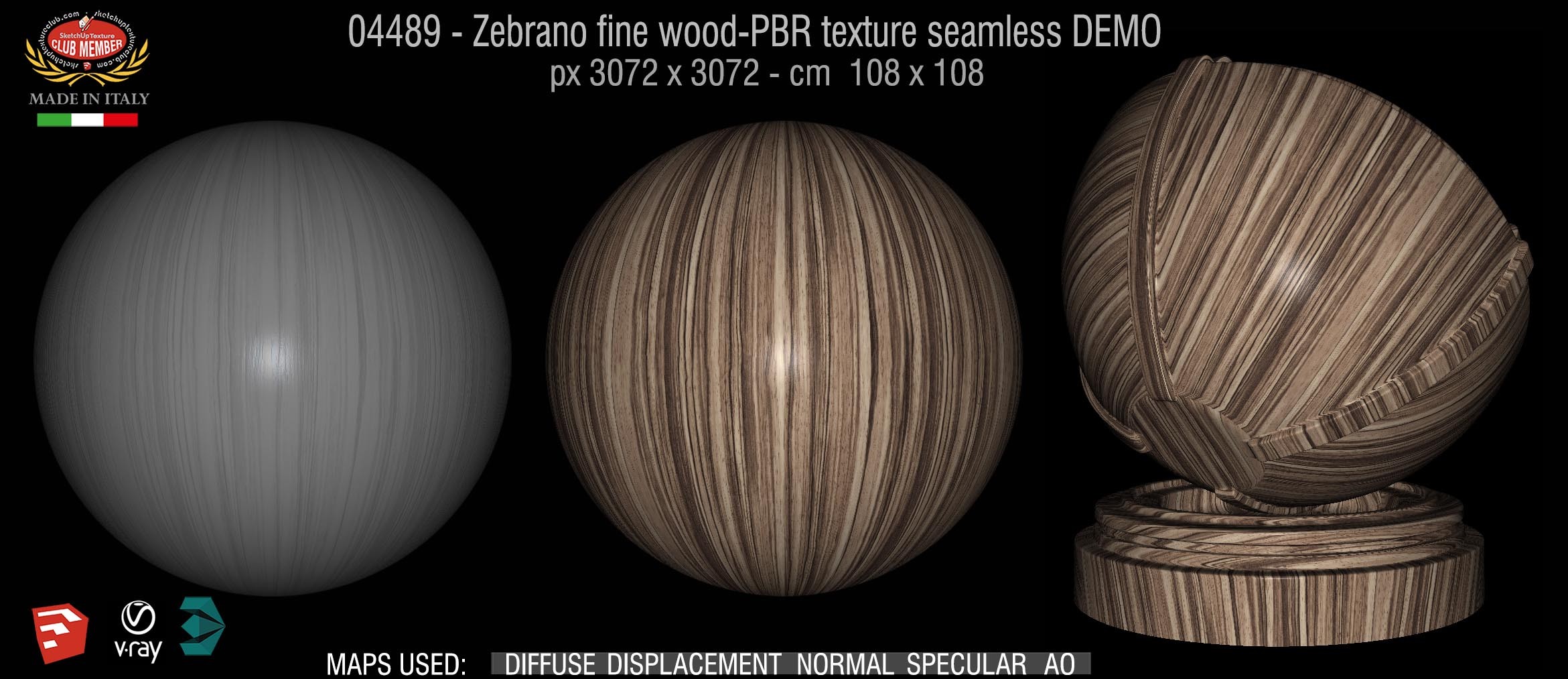 04489 Zebrano fine wood-PBR texture seamless DEMO