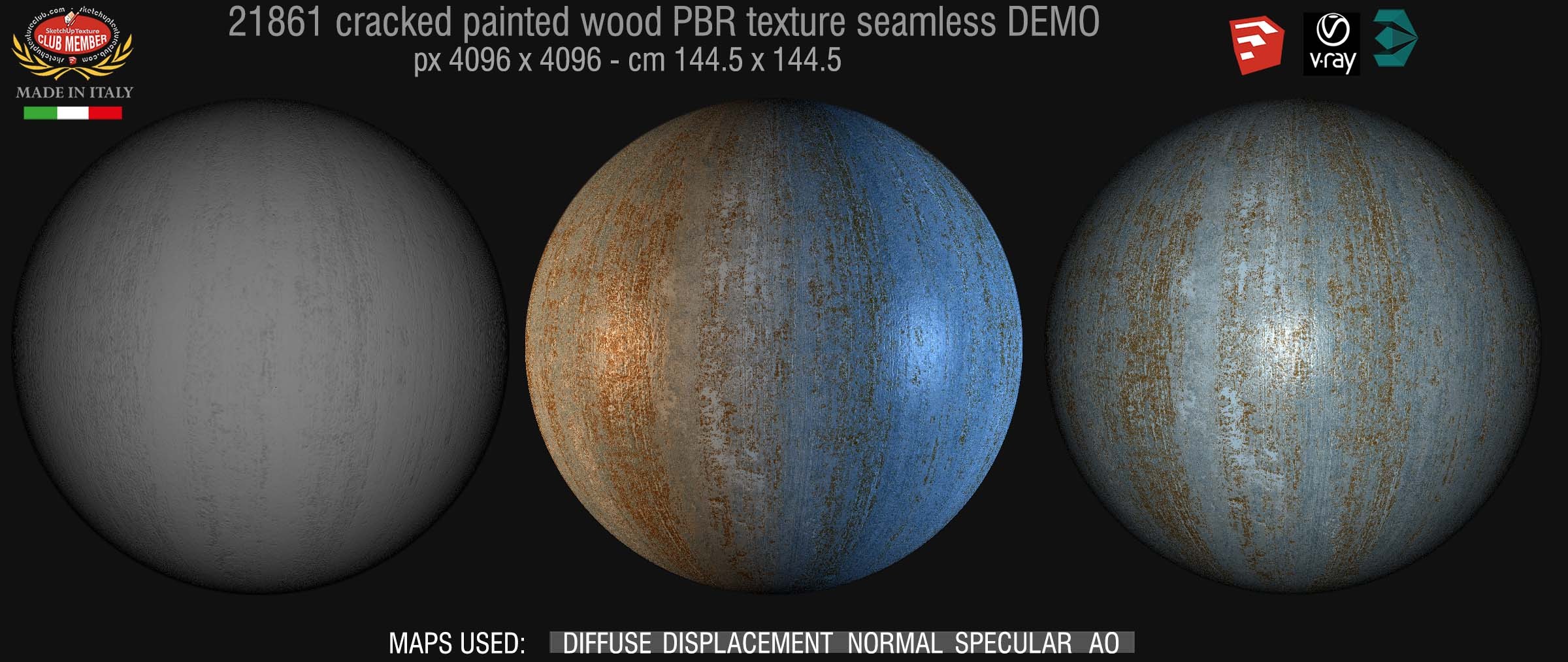 21861 cracked paint wood PBR texture seamless DEMO
