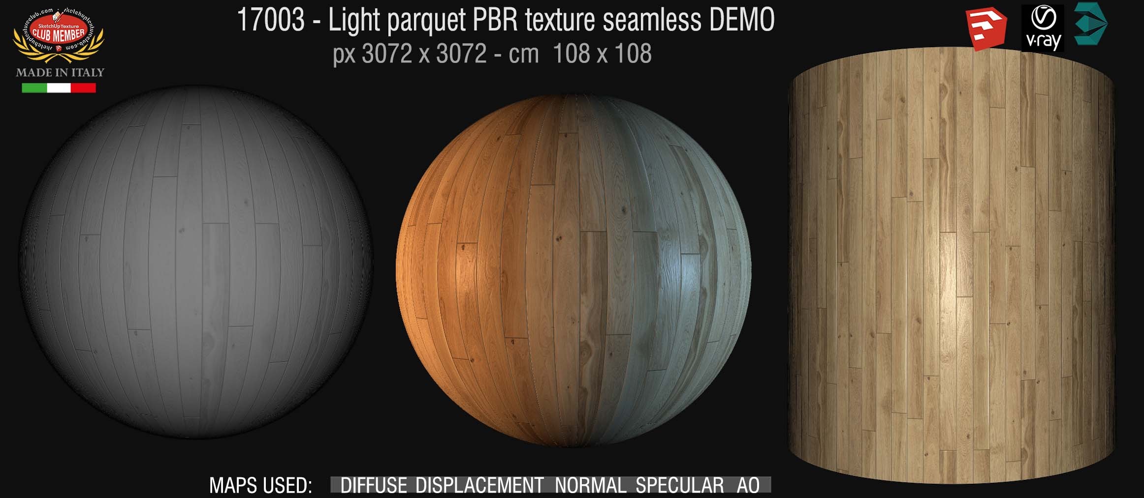 17003 Light parquet PBR texture seamless DEMO