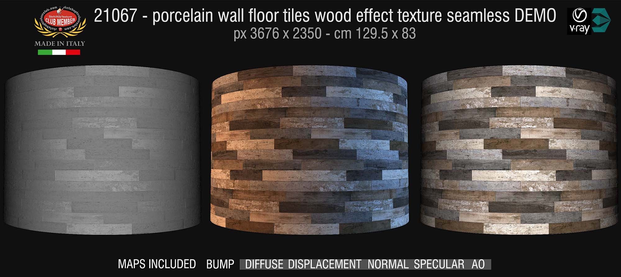 CLICK TO ENLARGE 21068 Porcelain wall floor tiles wood effect texture seamless + maps DEMO