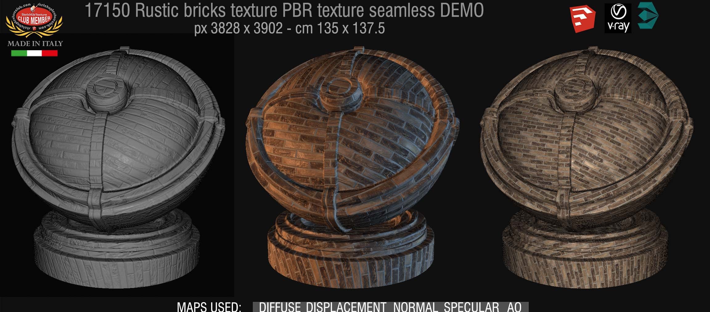 17150 rustic bricks PBR texture seamless DEMO