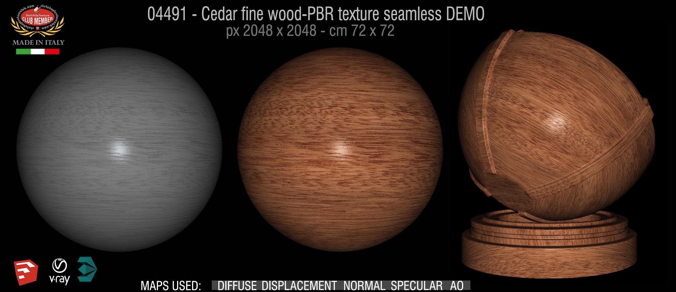 04491 Cedar fine wood-PBR texture seamless DEMO