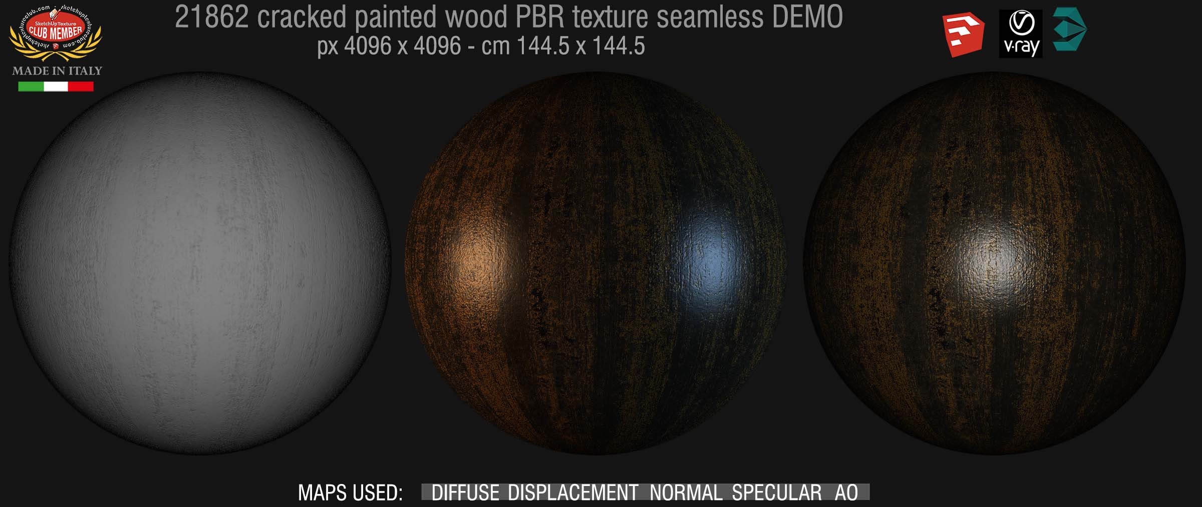 21862 cracked paint wood PBR texture seamless DEMO