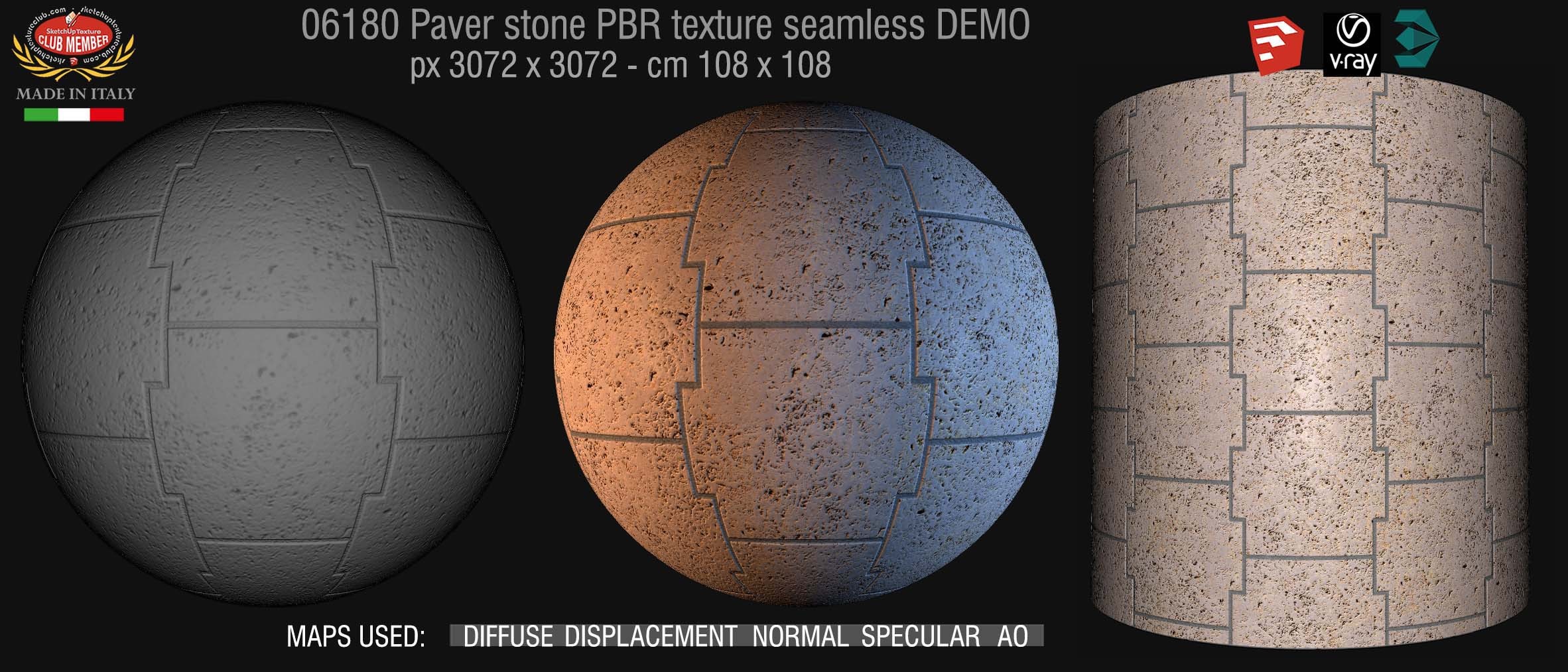 06180 paver stone PBR texture seamless DEMO