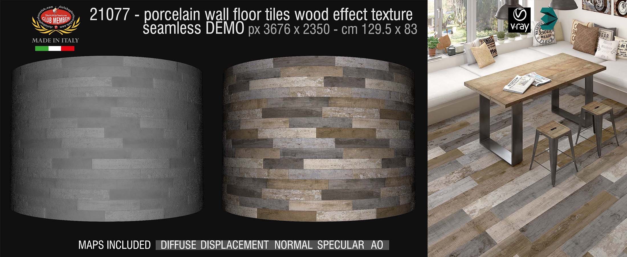 CLICK TO ENLARGE 21077 Porcelain wall floor tiles wood effect texture seamless + maps DEMO
