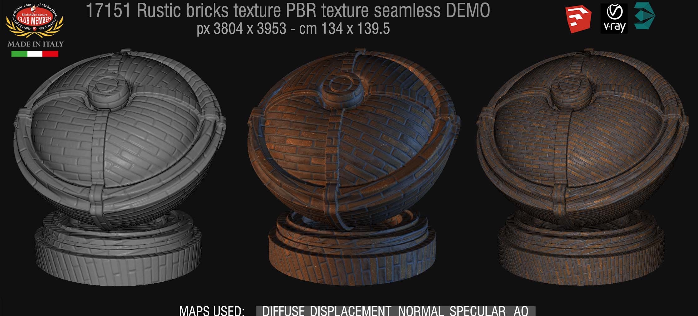 17151 rustic bricks PBR texture seamless DEMO