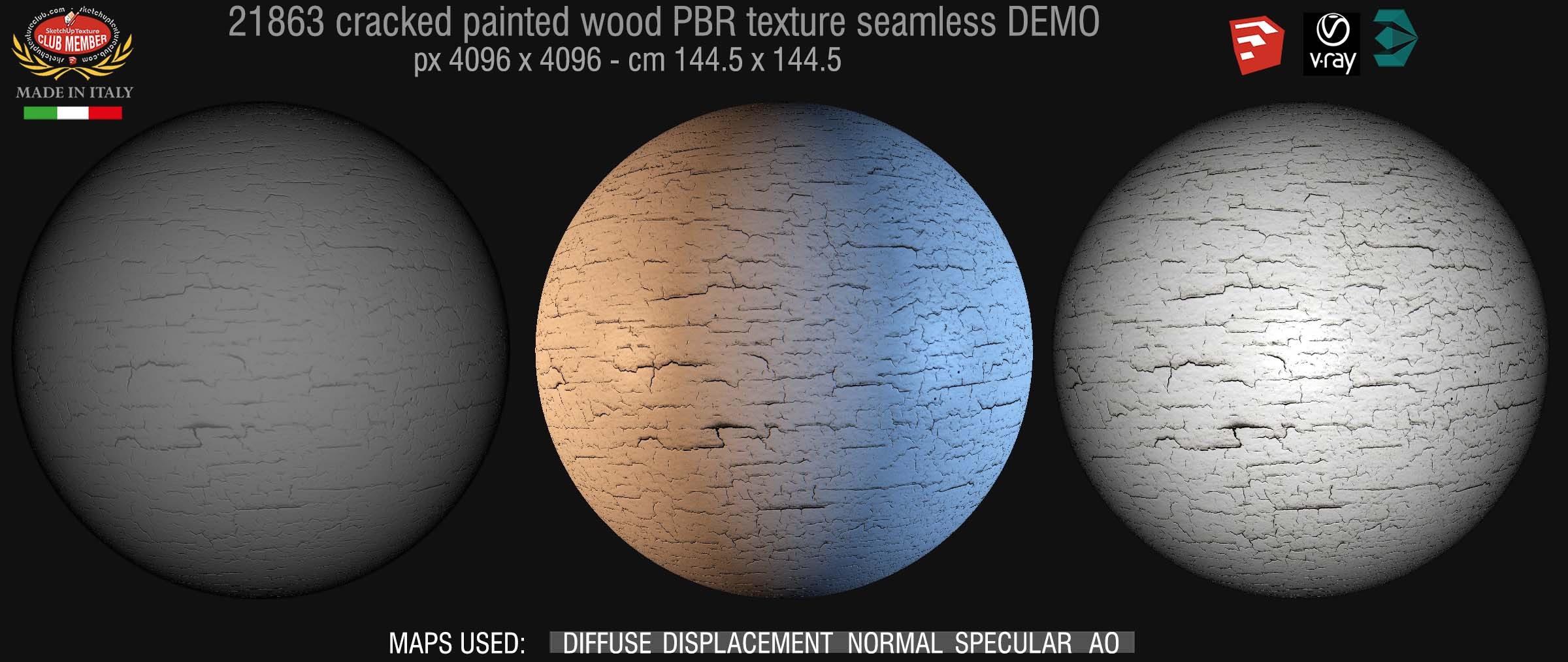 21863 cracked painted wood PBR texture seamless DEMO