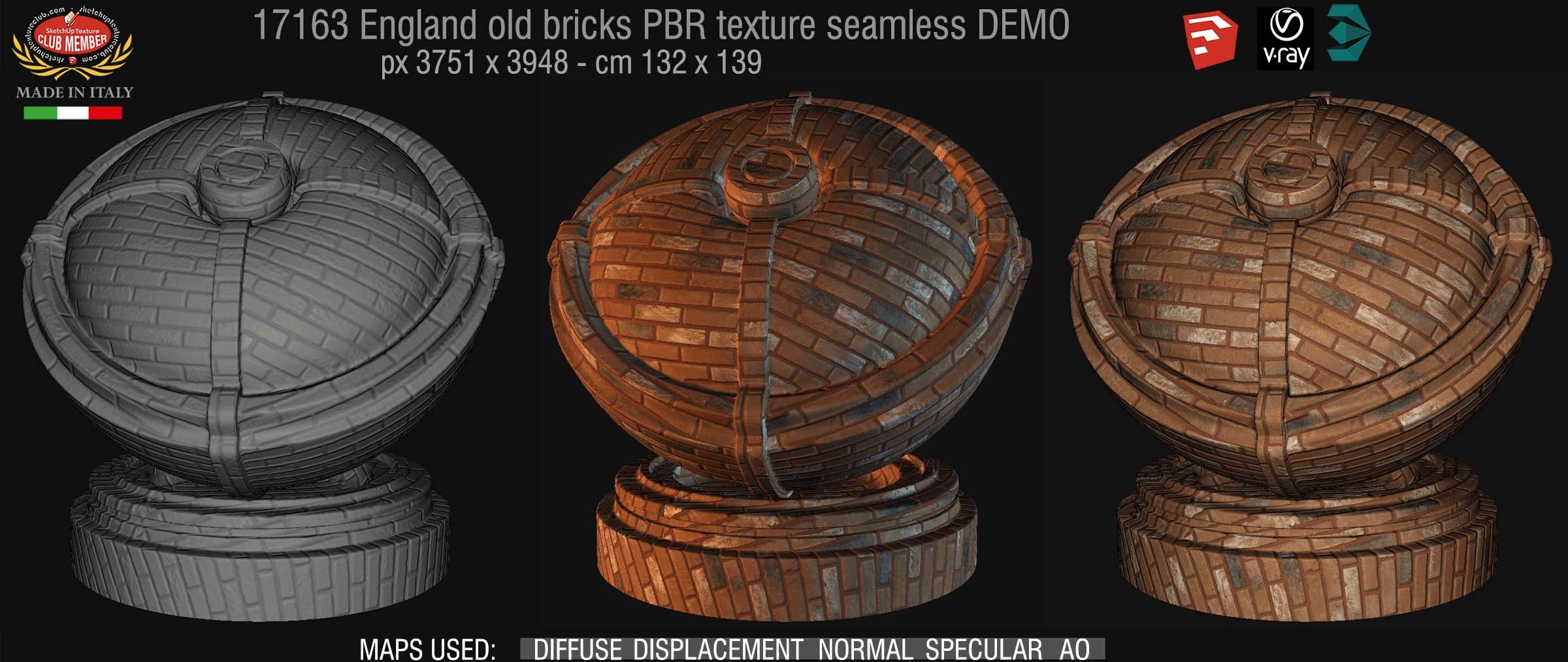 17163 England old bricks PBR texture seamless DEMO