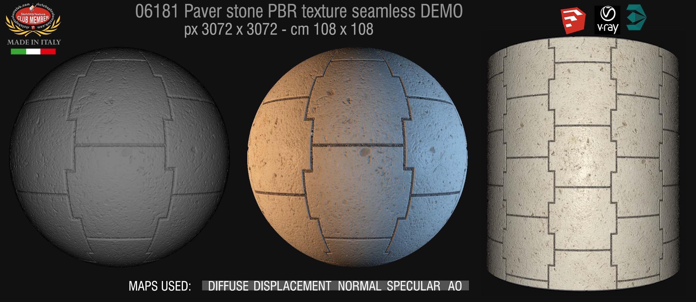 06181 paver stone PBR texture seamless DEMO