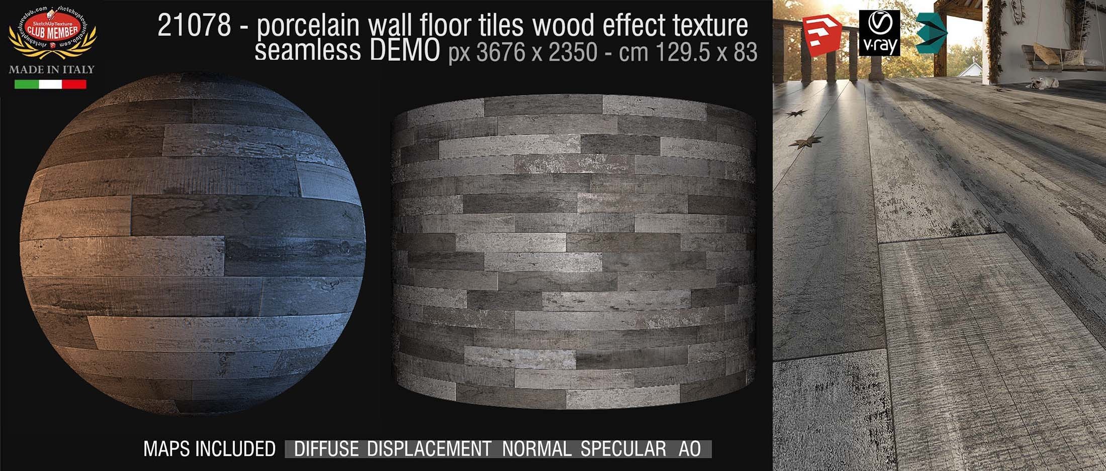 21078 Porcelain wall floor tiles wood effect PBR texture seamless DEMO