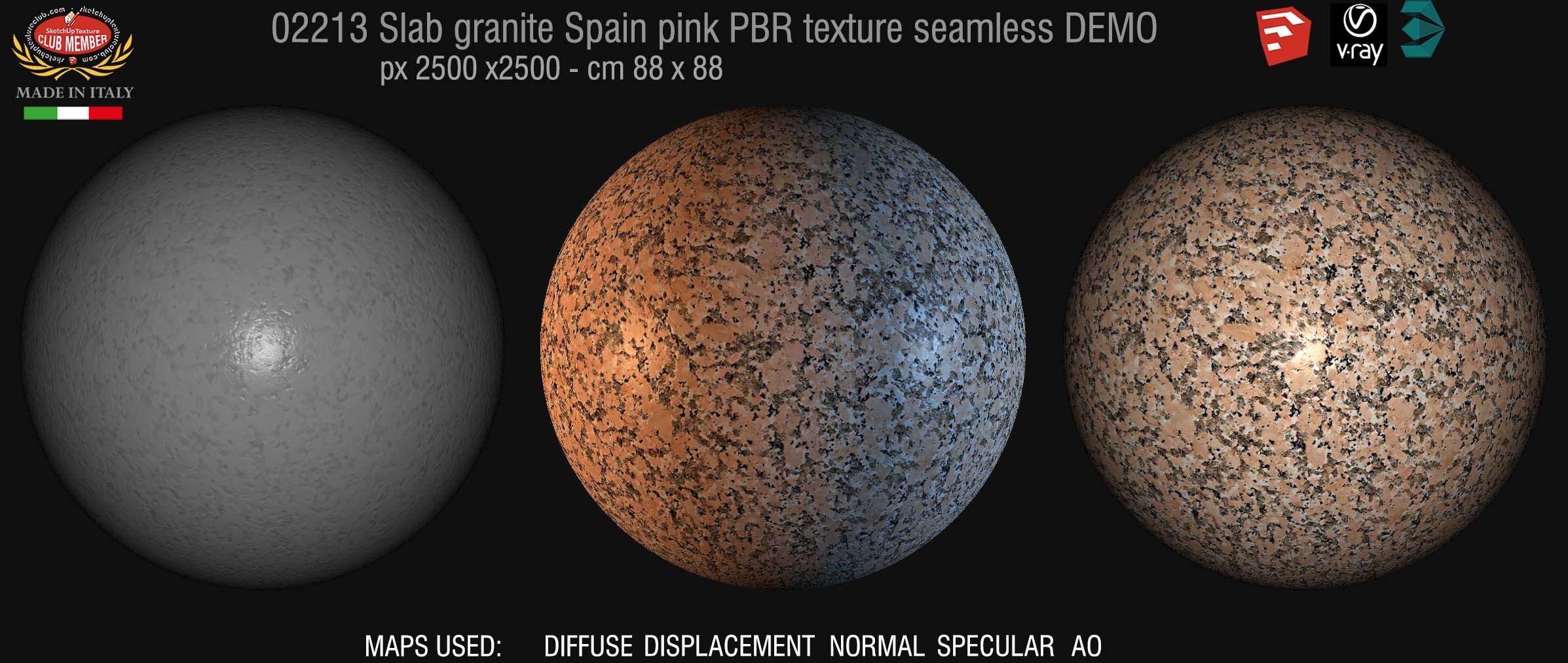 02213 slab granite Spain pink PBR texture seamless DEMO