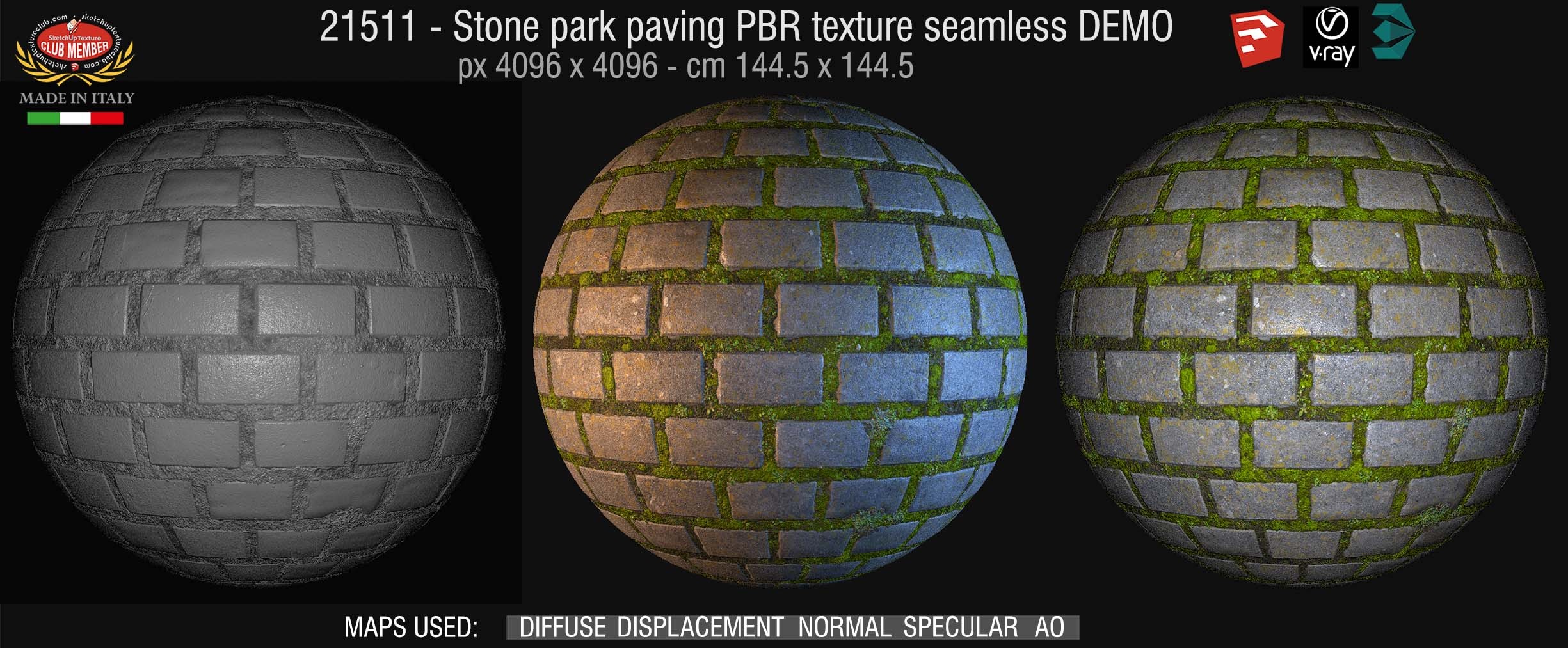 21511 stone park paving PBR texture seamless DEMO