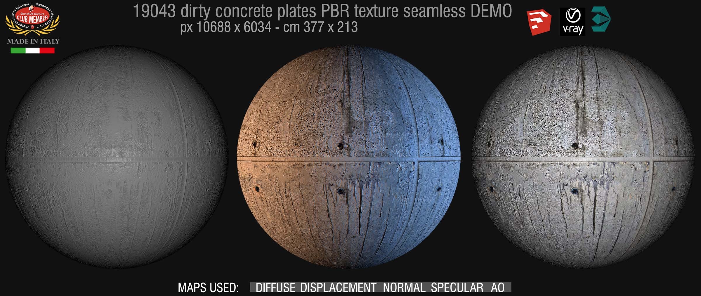 190243 Tadao ando concrete dirty plates PBR seamless texture DEMO