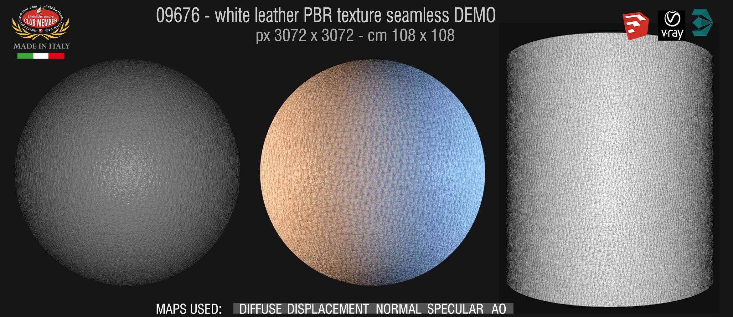 08676 white leather PBR texture seamless DEMO
