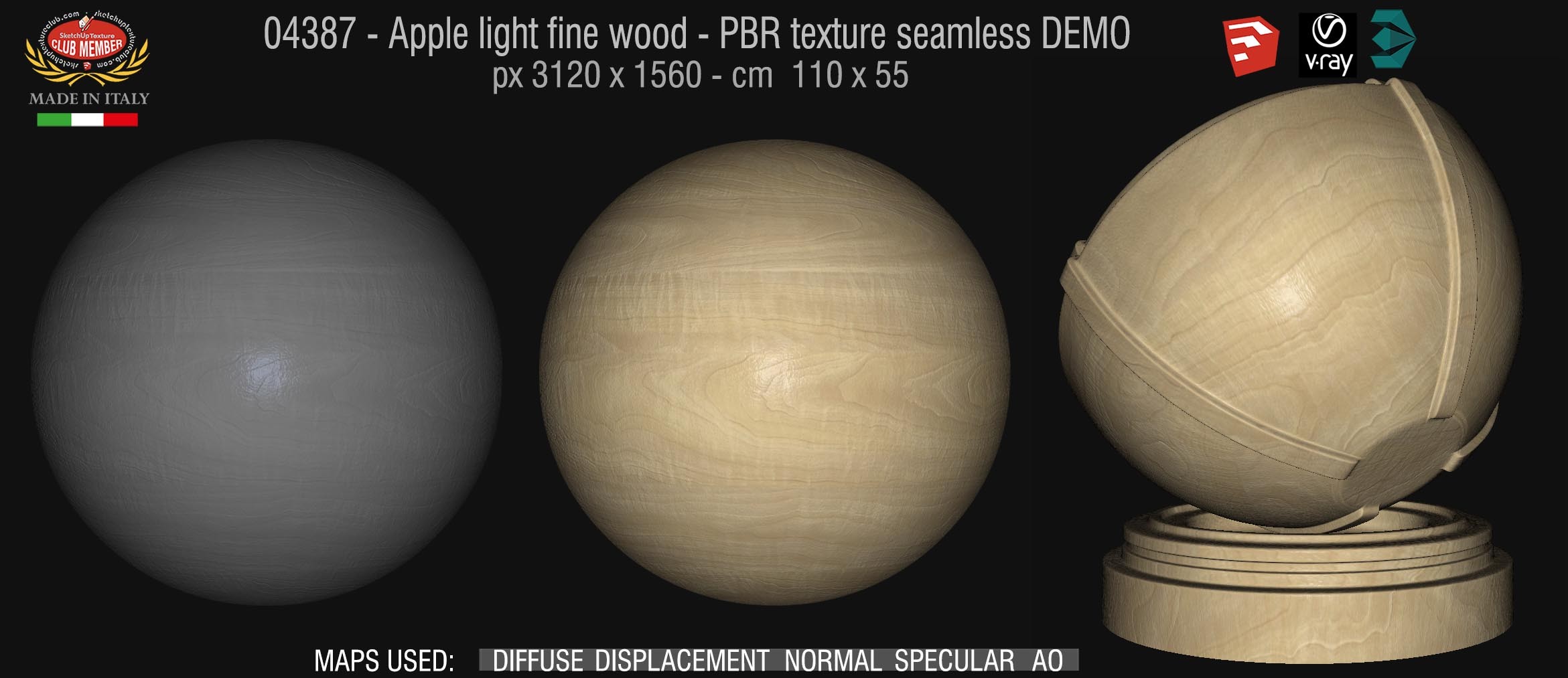 04387 apple light fine wood-PBR texture seamless DEMO