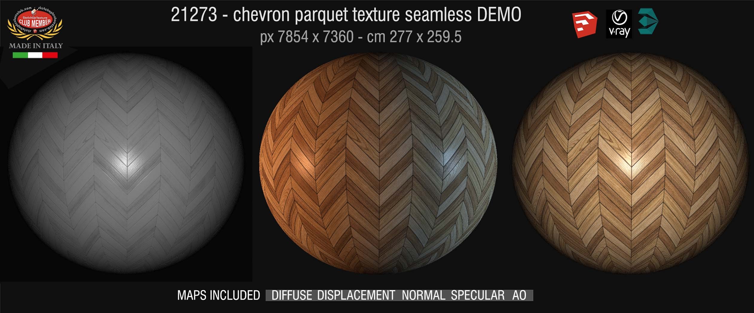 21273 HR Chevron parquet texture + maps DEMO