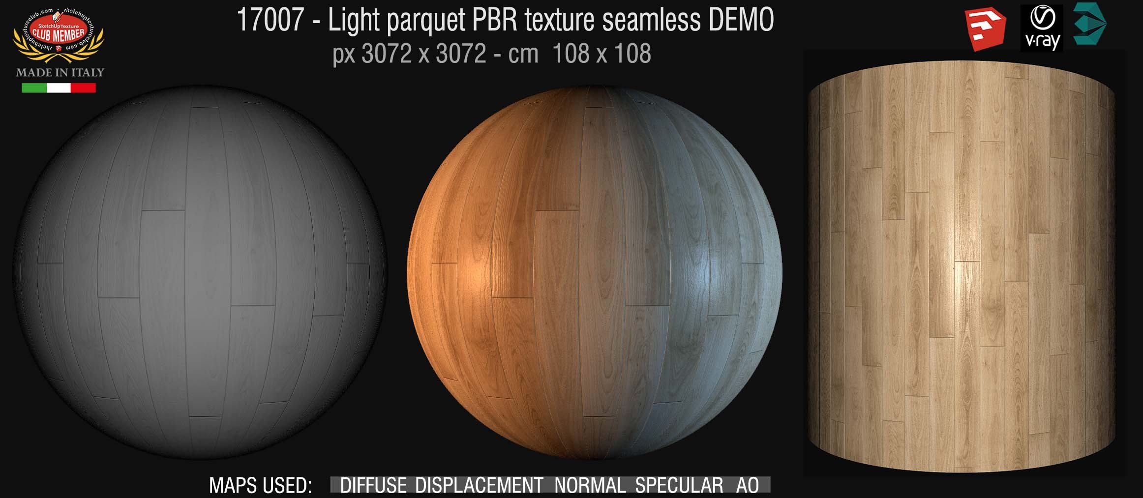 17007 Light parquet PBR texture seamless DEMO