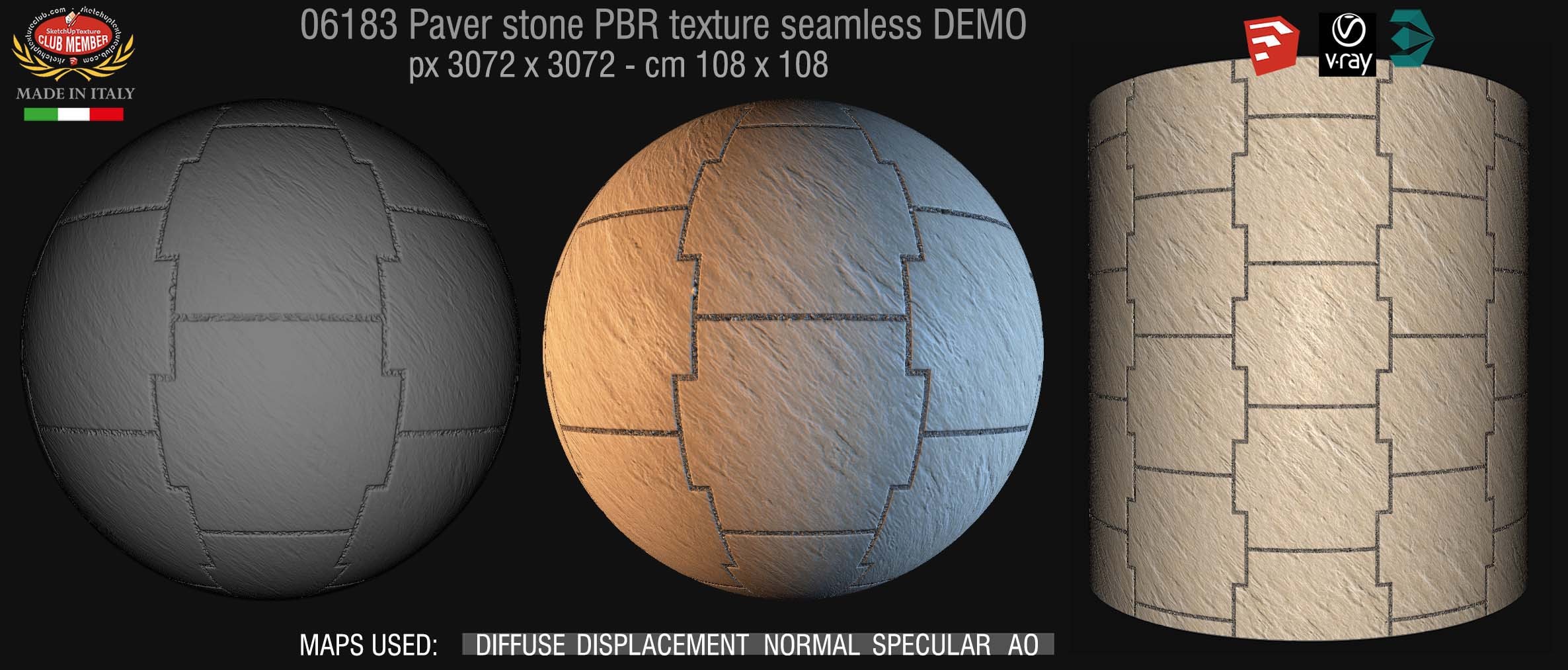 06183 paver stone - PBR texture seamless DEMO
